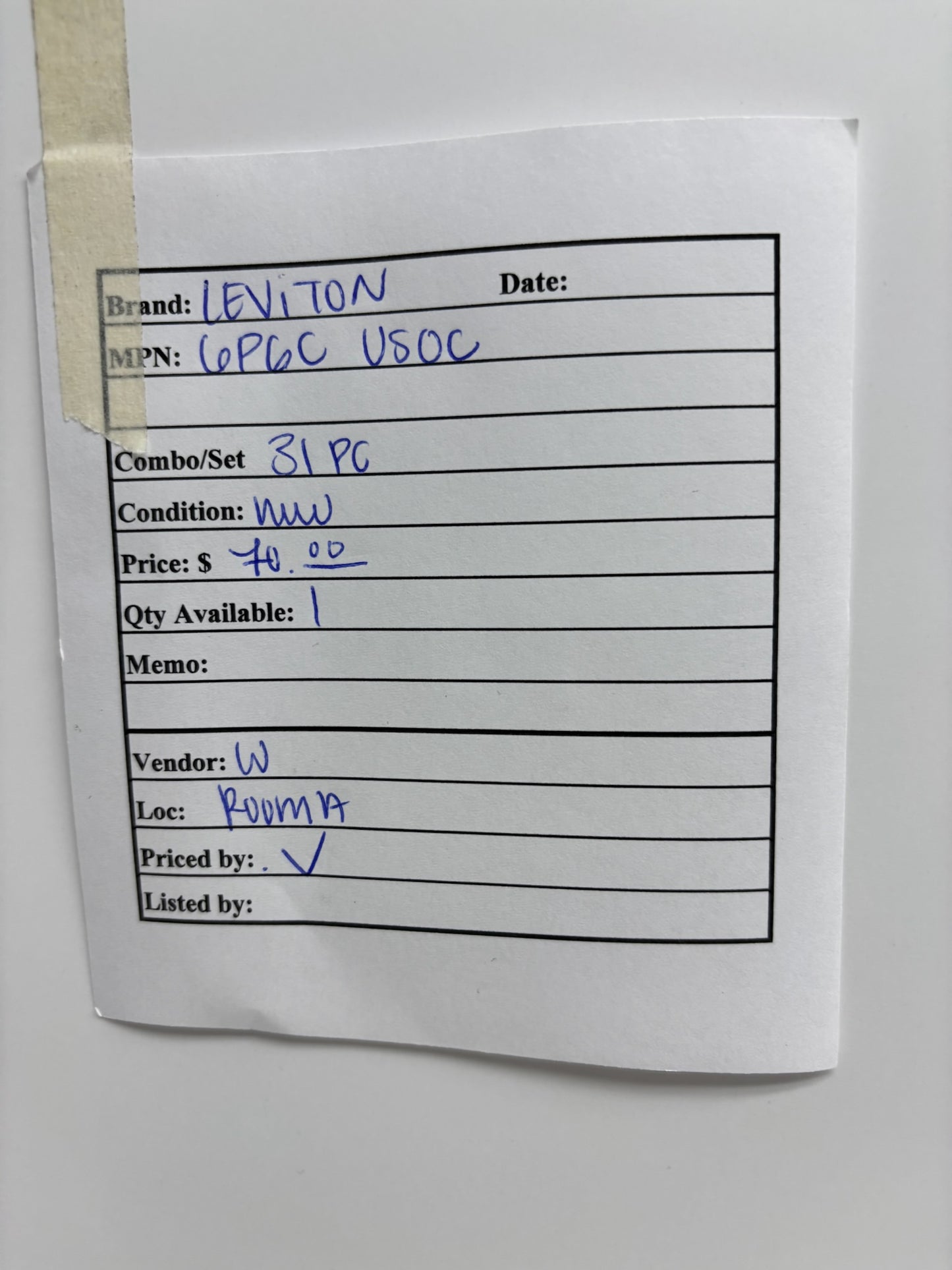 31 PC Leviton 6P6C USOC Modular Jack, 6-Position 6-Conductor Connector