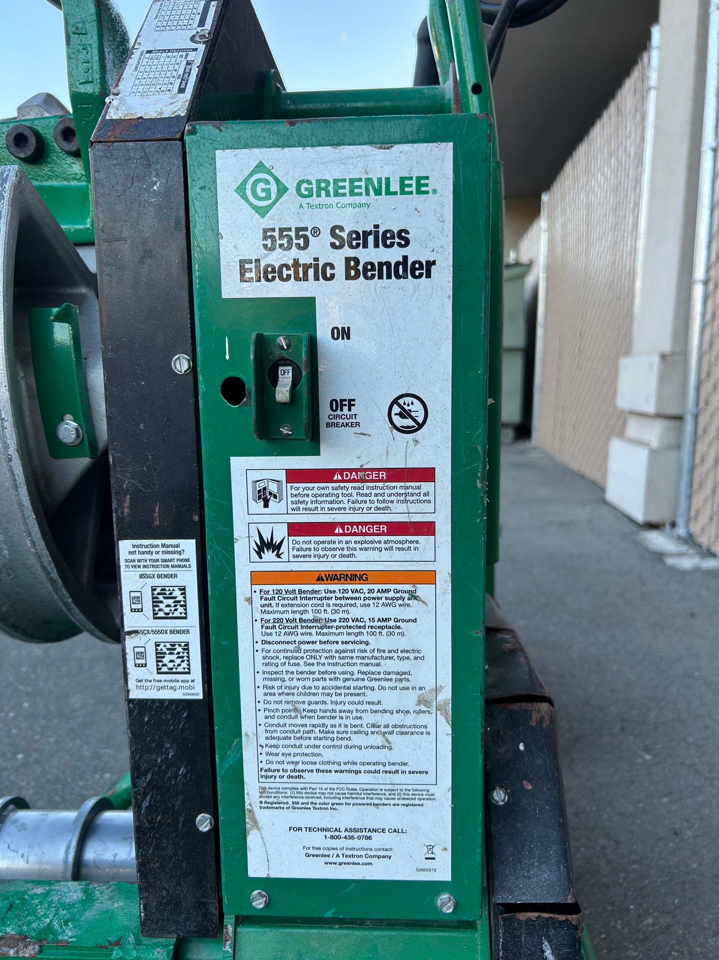 GREENLEE 555DX Electric Bender Assembly 1/2"-2" Rigid IMC EMT & PVC Coated Rigid