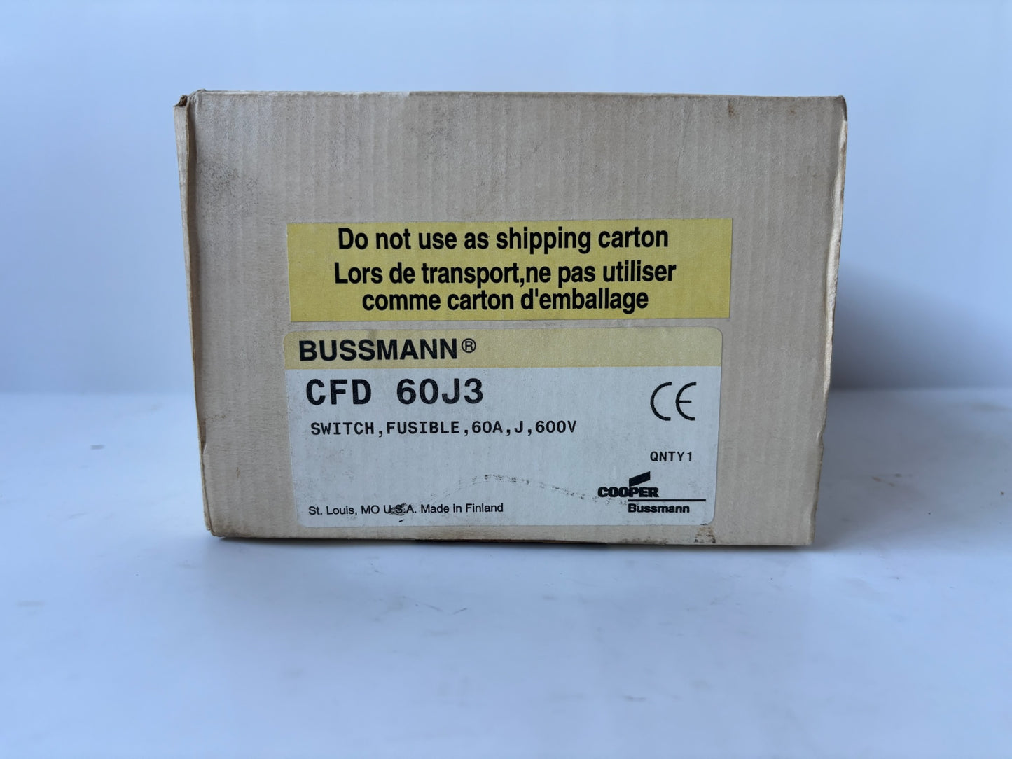 Bussman CFD-60J3 Switch, Fusible, 60A,J,600V General Purpose Switch