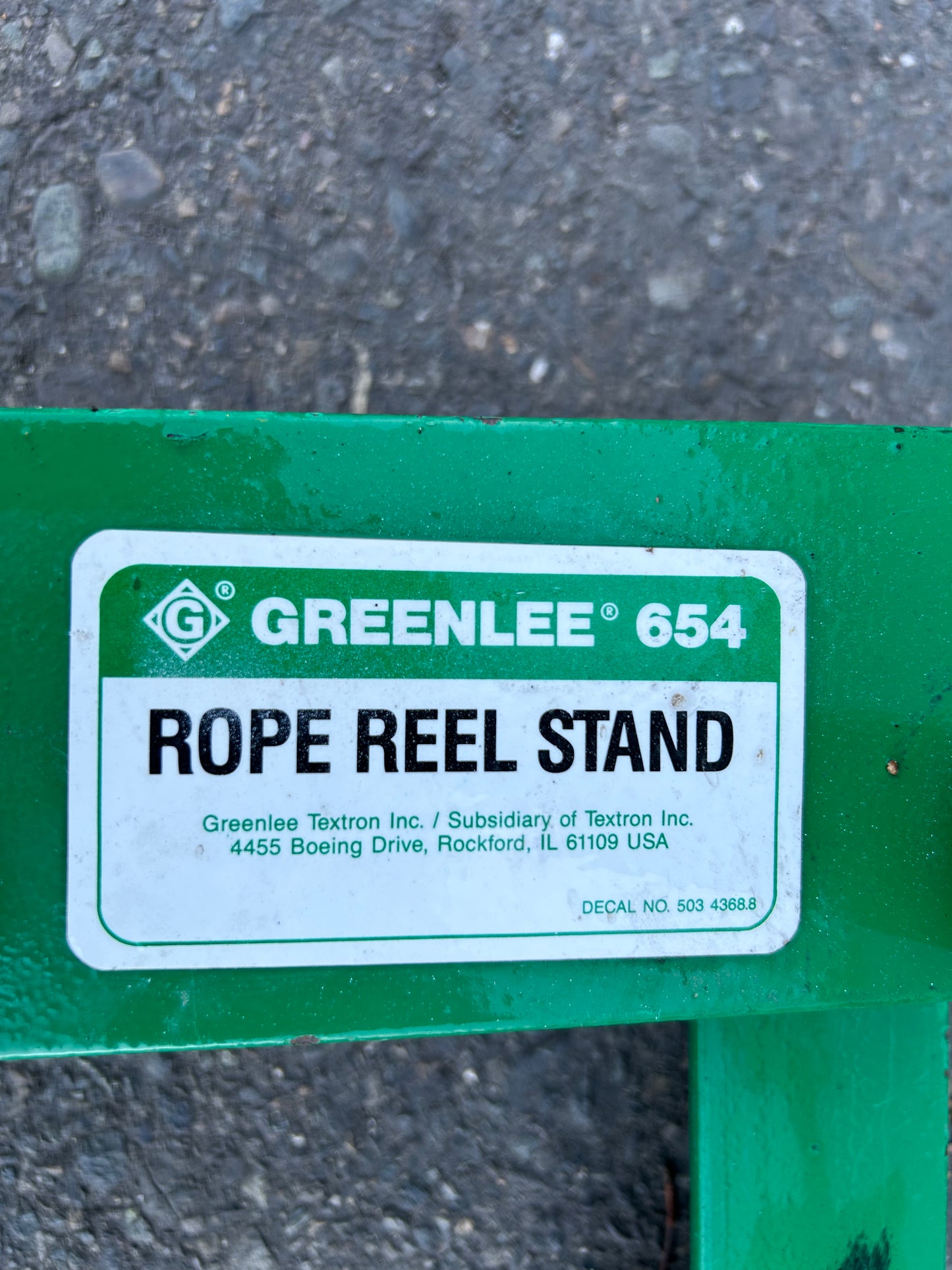 Greenlee 654 Rope Reel Stand