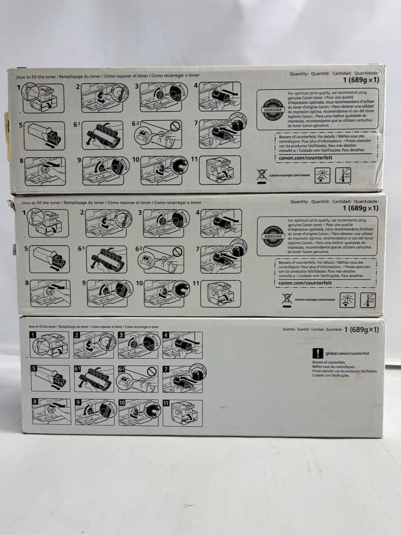 3 New Open Genuine Canon iR 1435i,1435P Black Toners GPR-54, GPR54 (9436B003)
