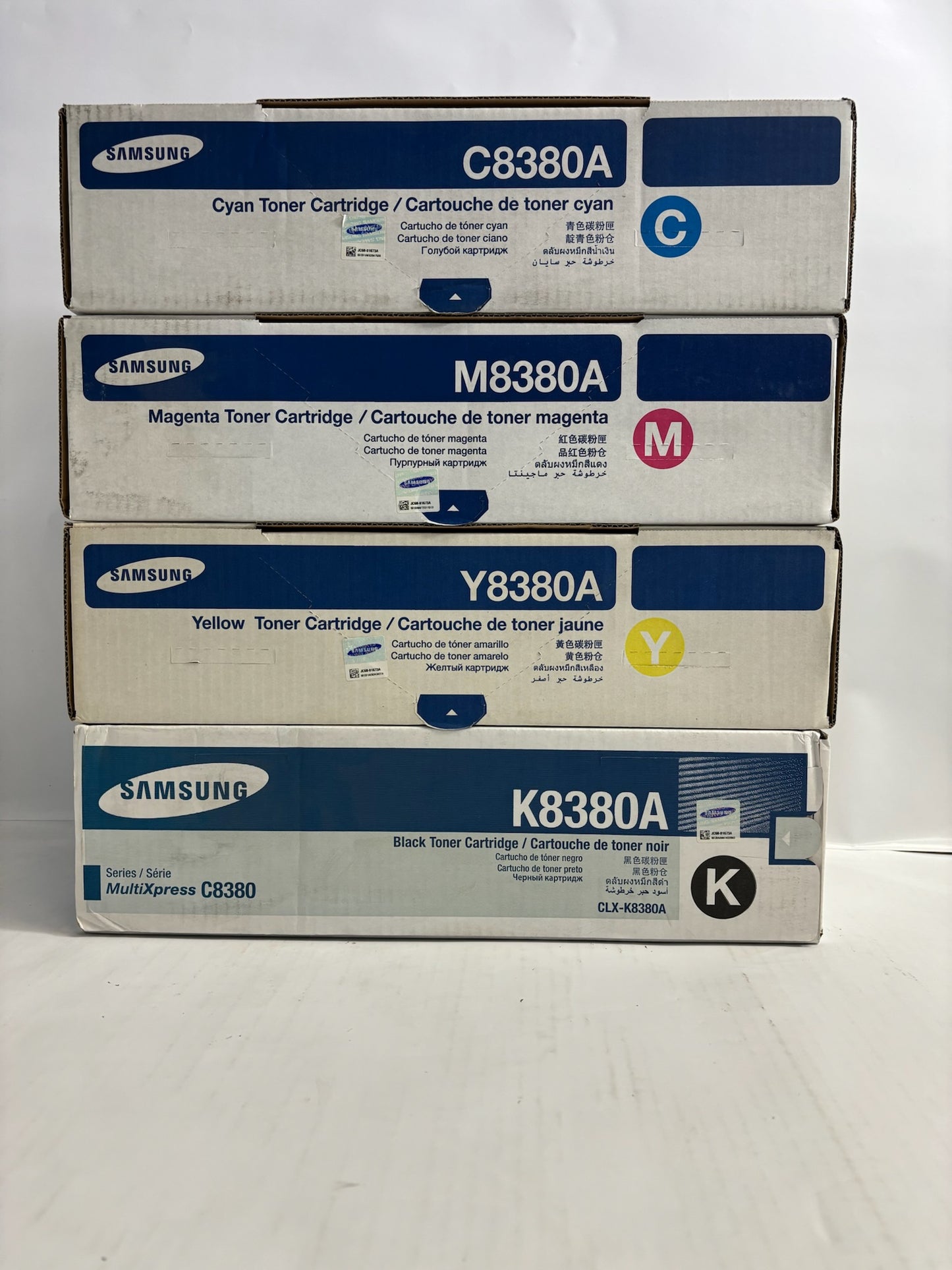 4 New Genuine Samsung MultiXpress C8380 CMYK Toner Cartridges CLX-8380ND