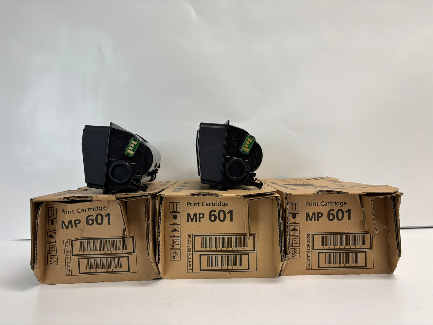 3 Genuine Ricoh MP 501SPF,601SPF,SP 5300DN,5310DN Black Toners 407823 (2 Open)
