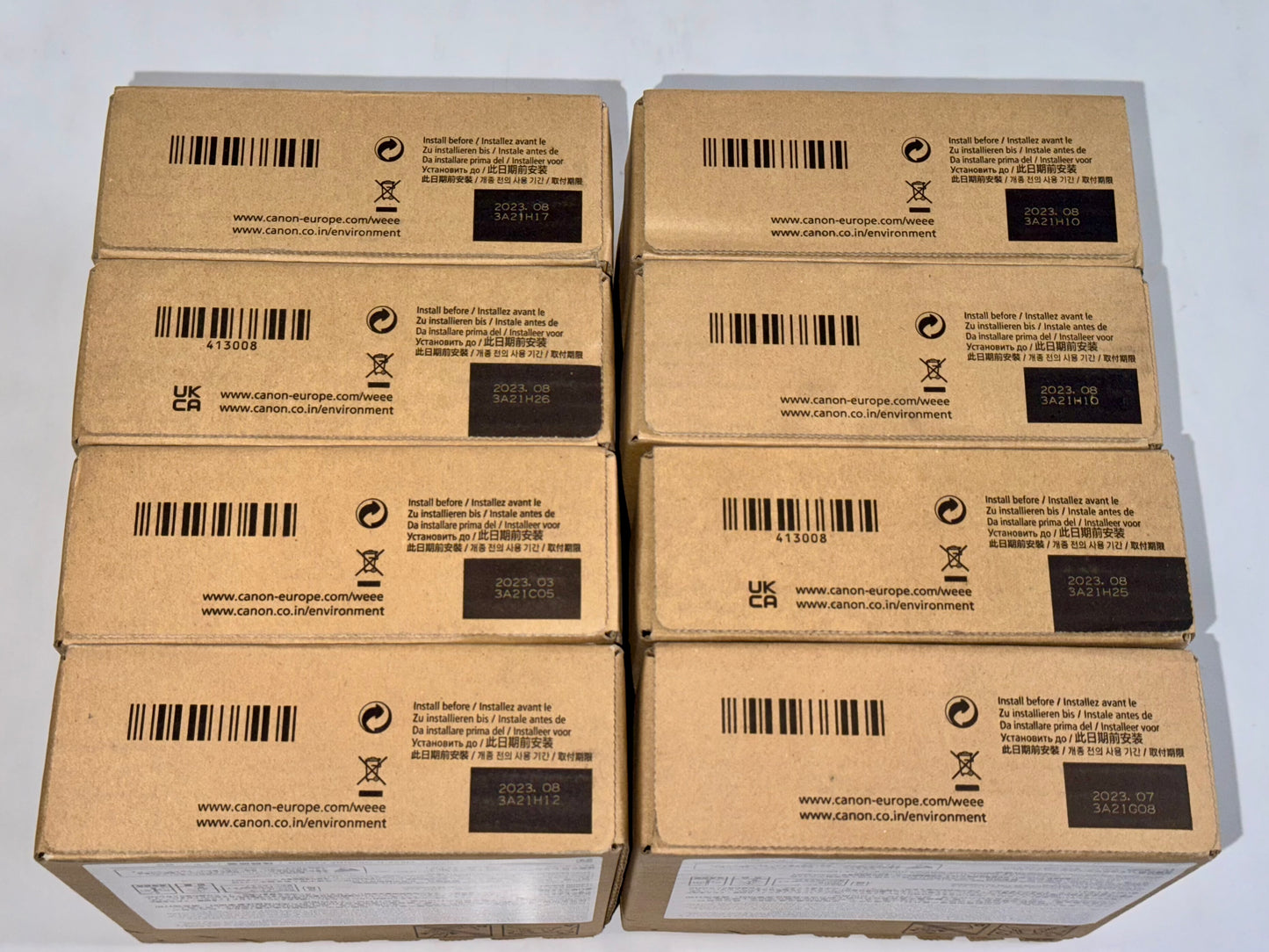 8 OEM Canon iP TX2000,TX3100,TX4100 PFI-110C,C,M,M,Y,Y,BK,MBK Ink Tanks (2023)