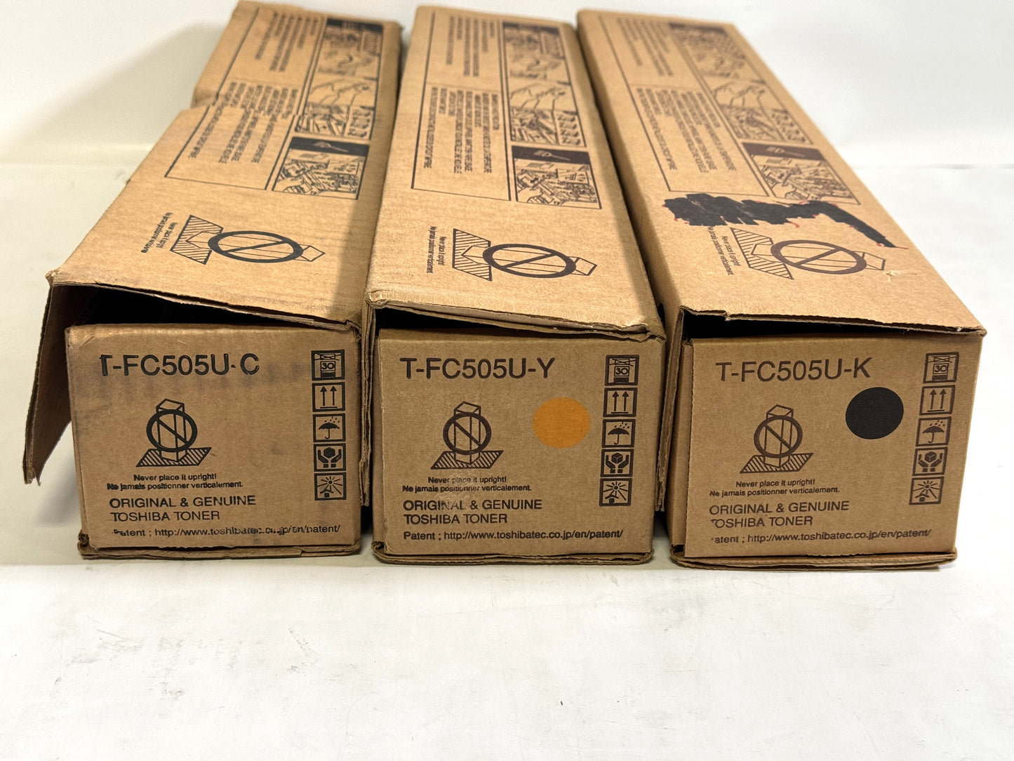 3 OEM Toshiba e-STUDIO 2505AC,3005AC,5005AC T-FC505U CYK Toners (New, No Tab)