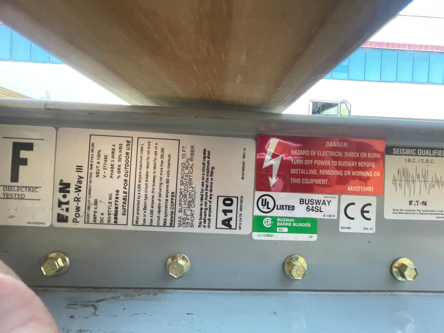 EATON Bus Duct Busway 4000 AMP Pow-R-Way III Entry Point