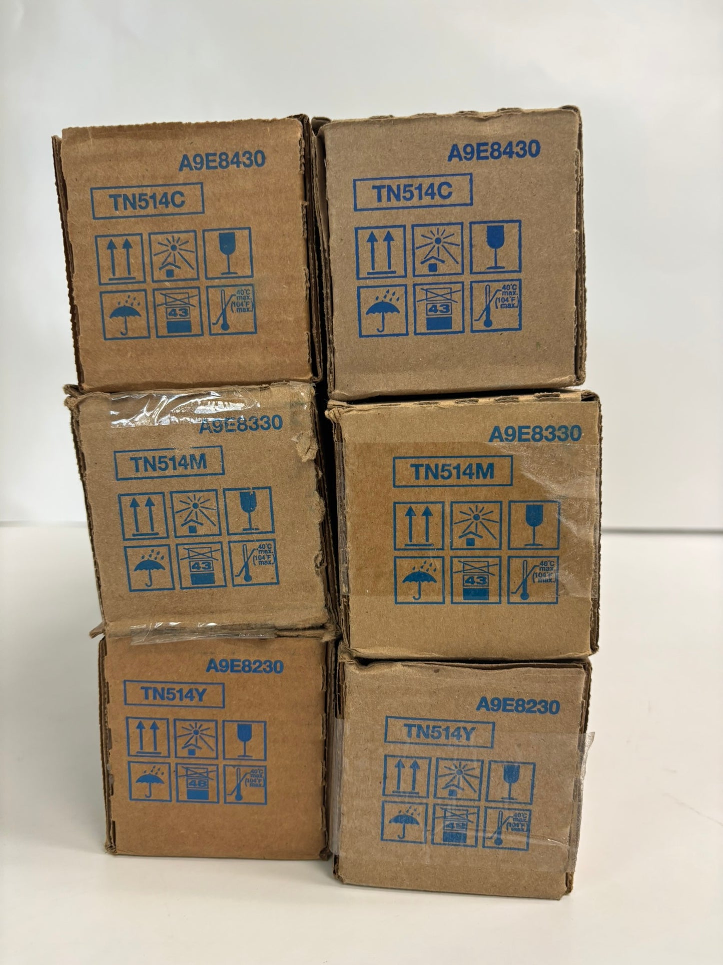 6 New OEM Konica Minolta Bizhub C458,C558,C658 CCMMYY Toners TN514 (No Black)