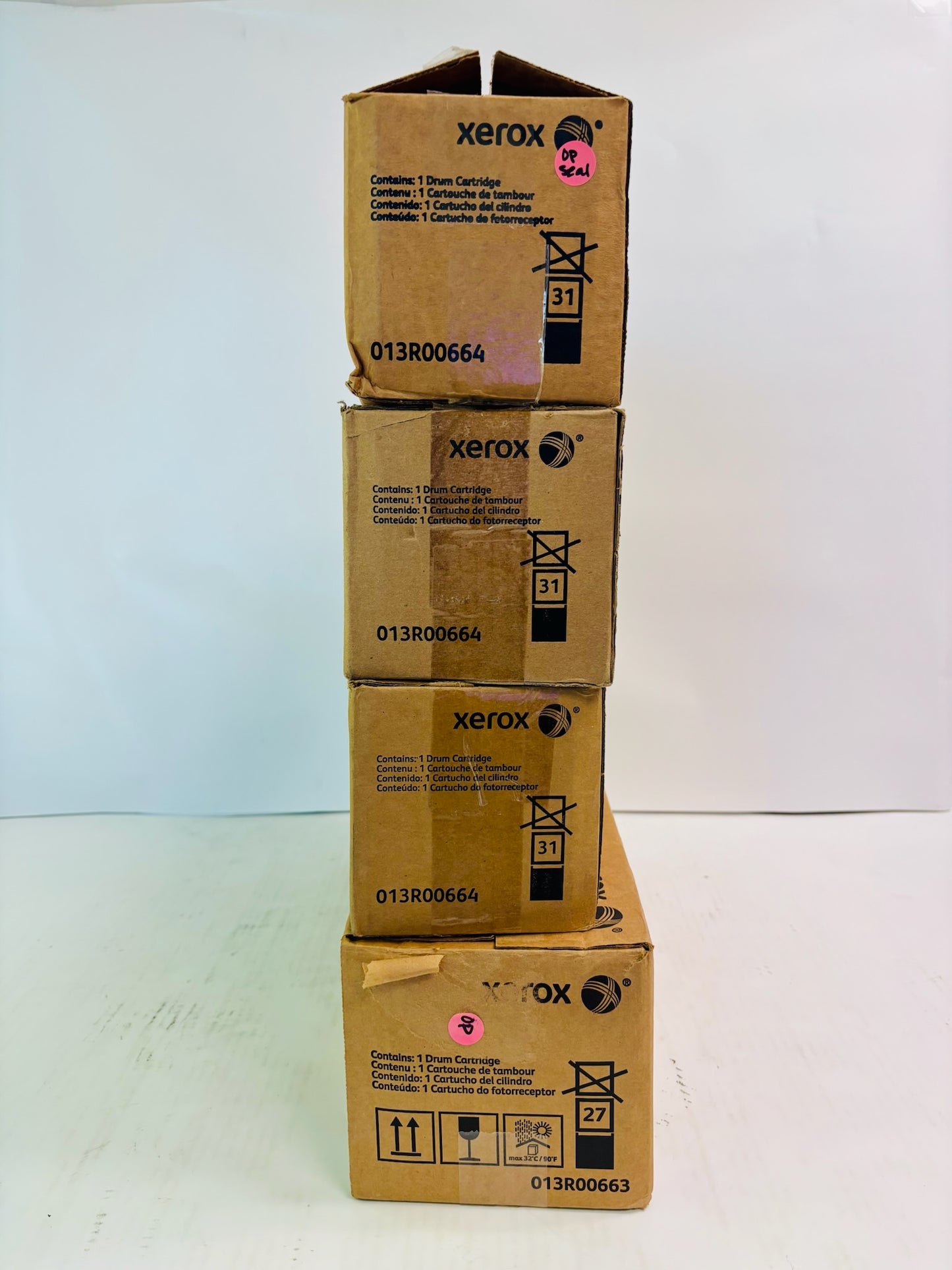 4 Open Genuine Xerox Color 550,560,570 Color & Black Drum 0013R00663,0013R00664