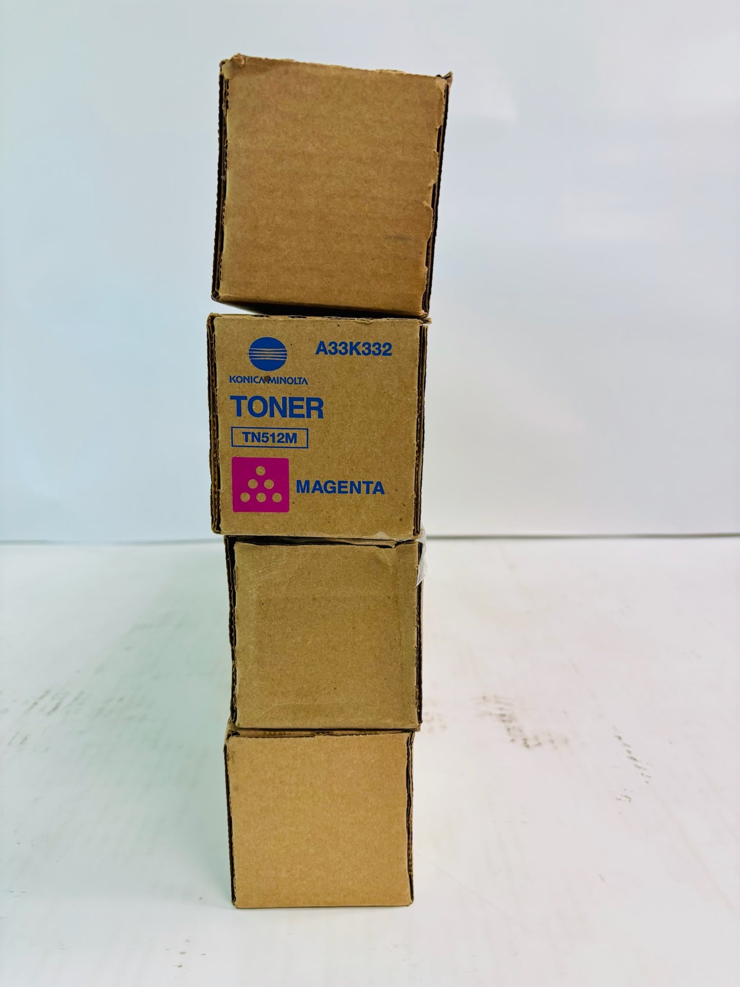 4 Genuine Konica Bizhub C454,C454e,C554, Cyan, Magenta, & Yellow Toner TN512 CMMY