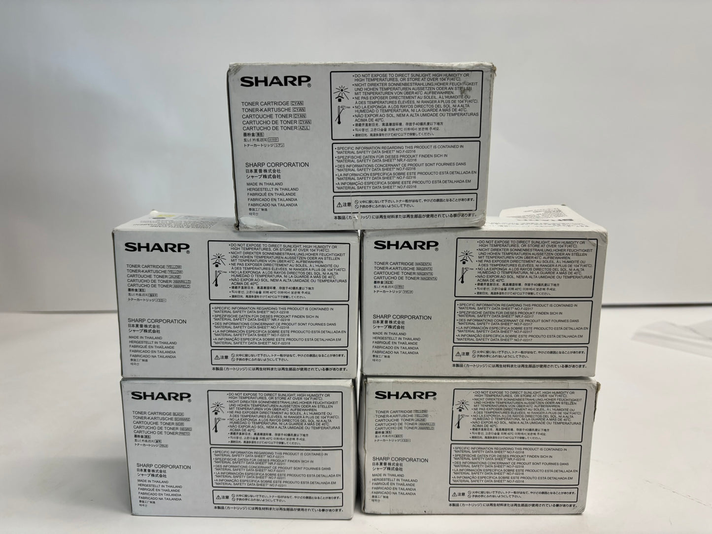 5 New Cosmetic OEM Sharp MX-C250,C300P,C300W MX-C30NT CMYYK Toners