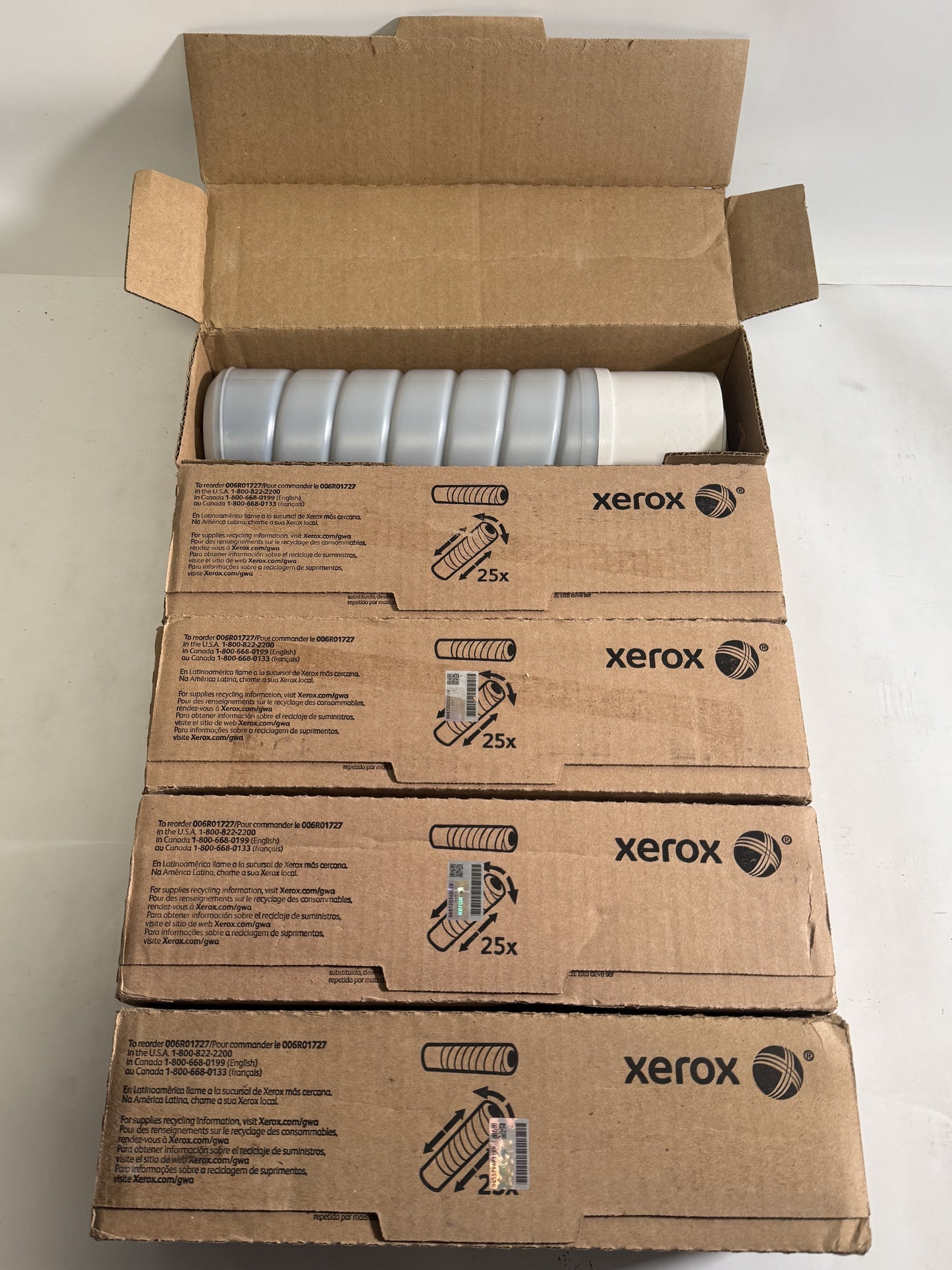 5 Genuine Xerox WorkCentre 5030,5050,5632,5655 Black Toners 006R01727 ( 1 Open)