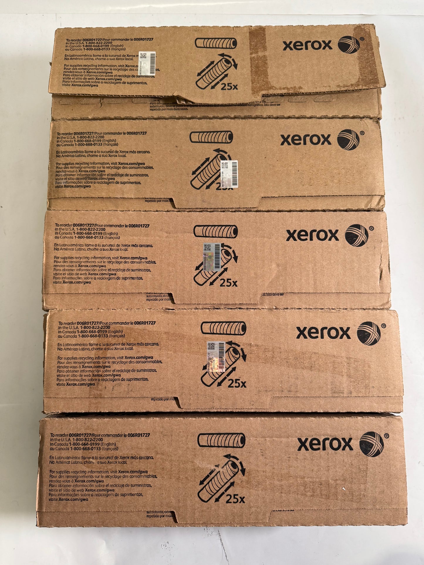 5 Genuine Xerox WorkCentre 5030,5050,5632,5655 Black Toners 006R01727 ( 1 Open)