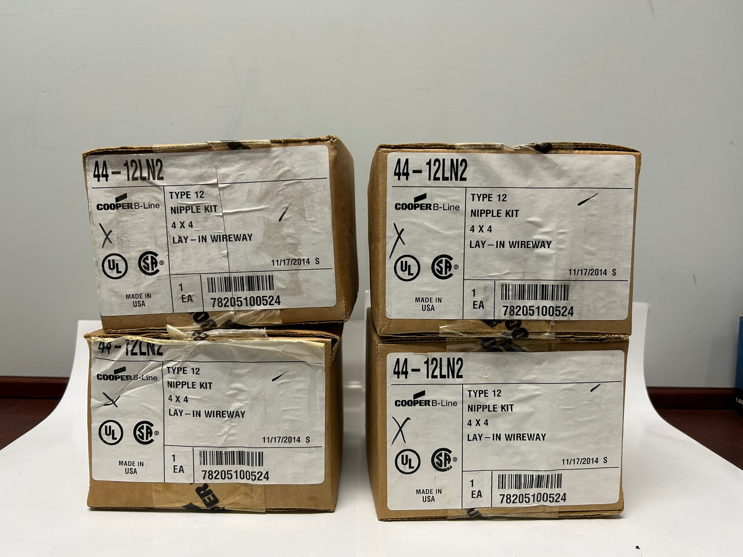 B-Line 44-12LN2 Wireway Nipple Section Lay-in NEMA 12 rated Steel ANSI 61 4"X4"