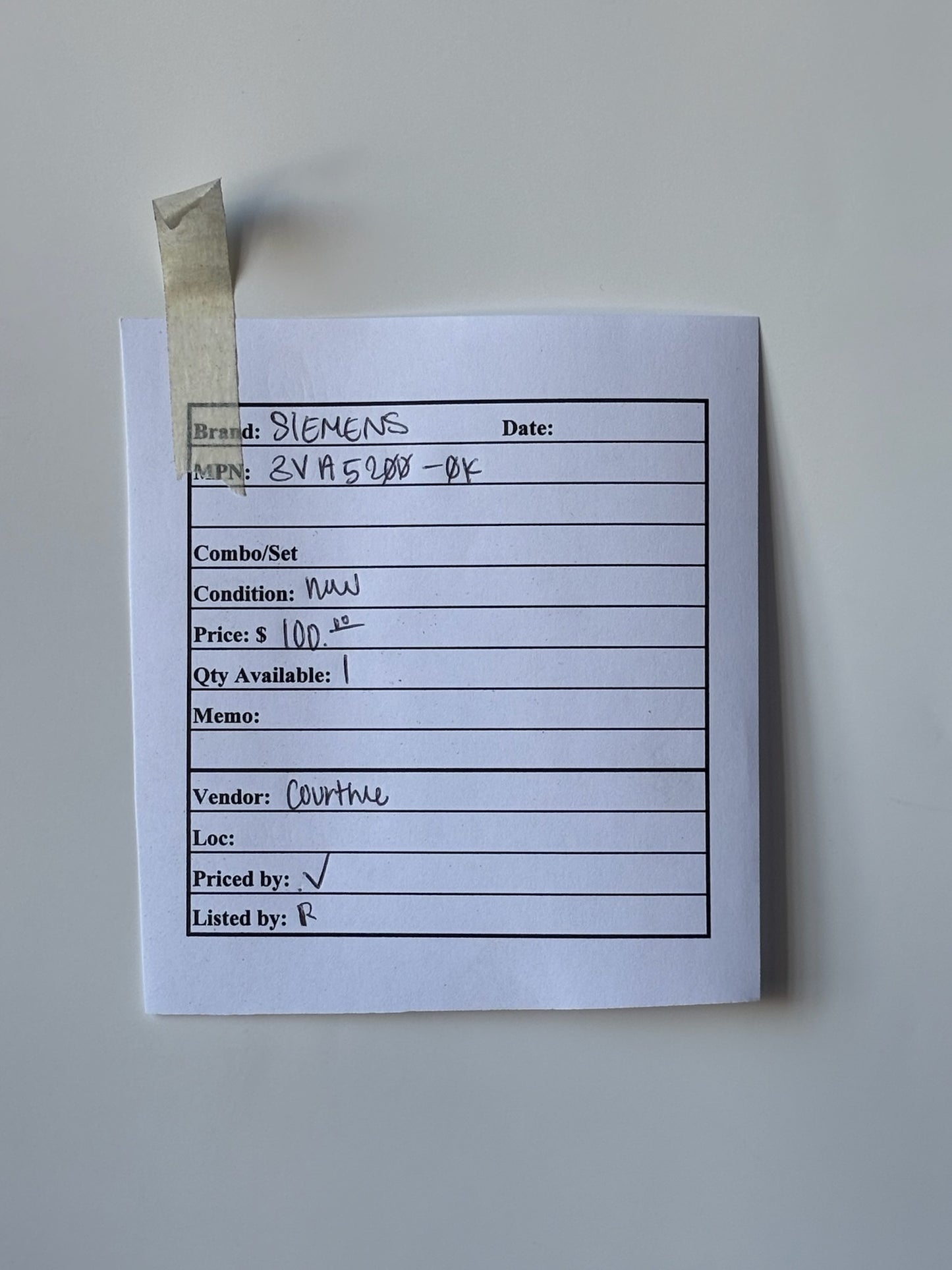 Siemens 3VA5200-0K Overload Relay Motor Protection Setting Range