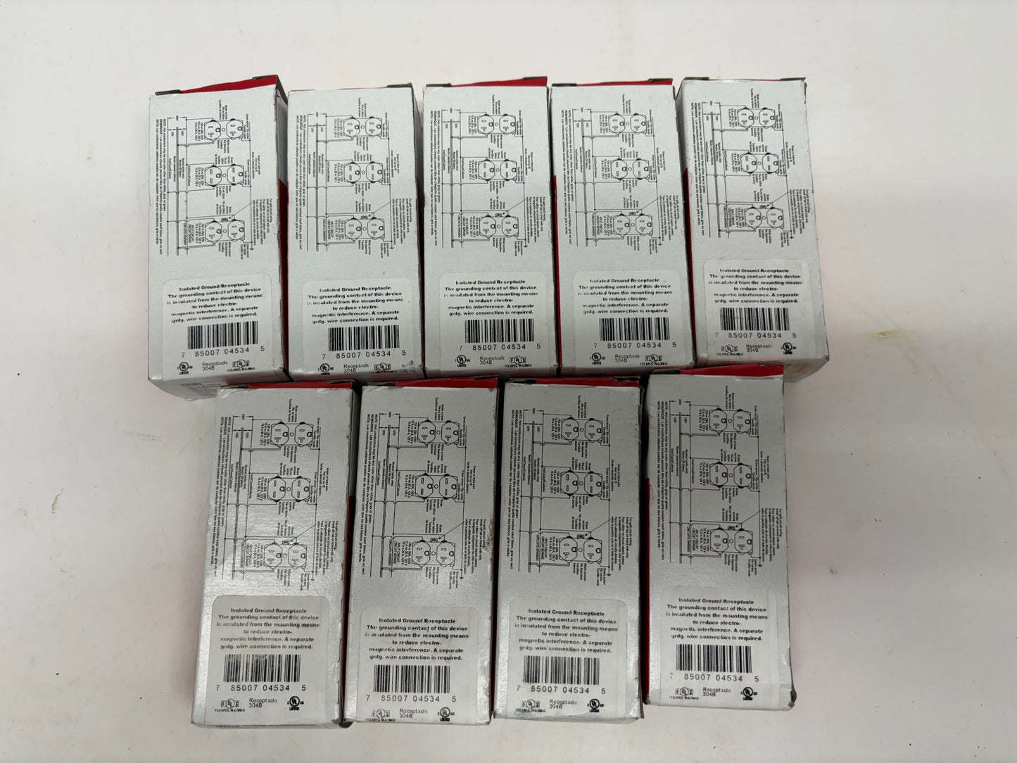 9 PC New Open Legrand IG5362 Isolated Ground Duplex Receptacle, 20A, 125V, Orange