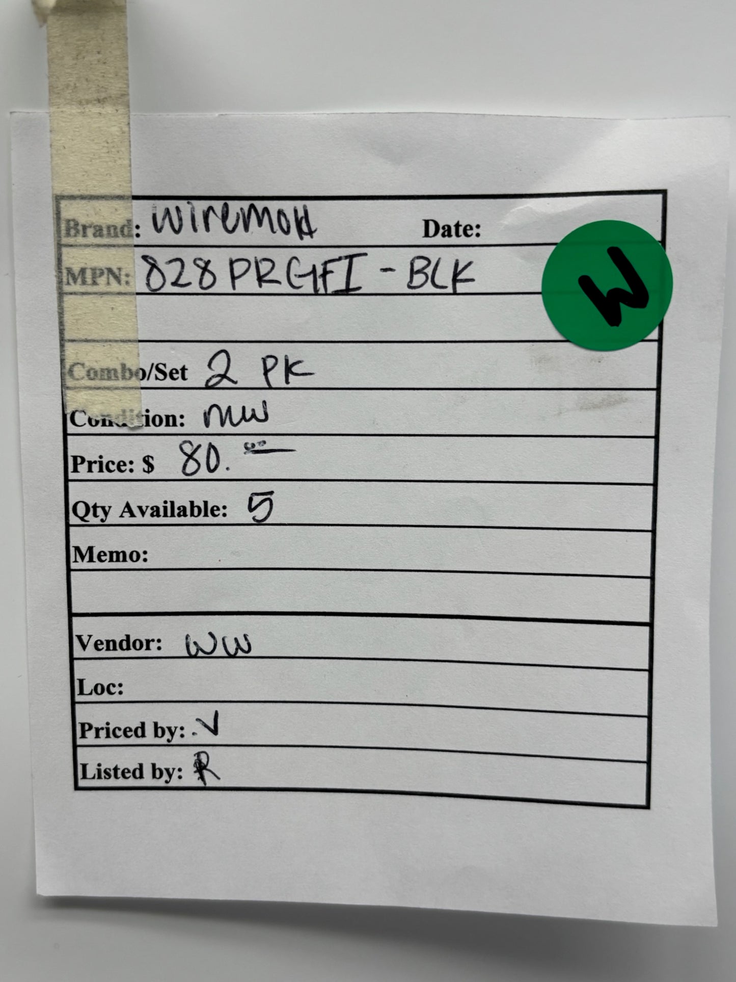 2 PK Wiremold 828PRGFI-BLK Non-Metallic Rectangular Cover Plate