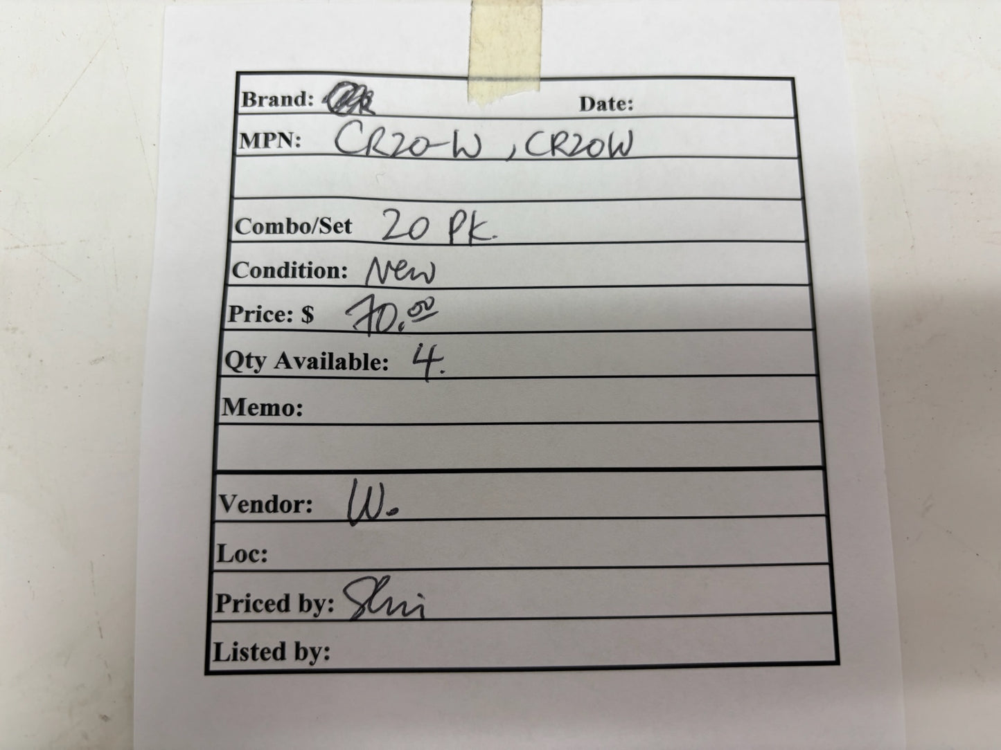 New 20 PK Legrand CR20-W Duplex Receptacle, 20A, 125V, Commercial Grade, White