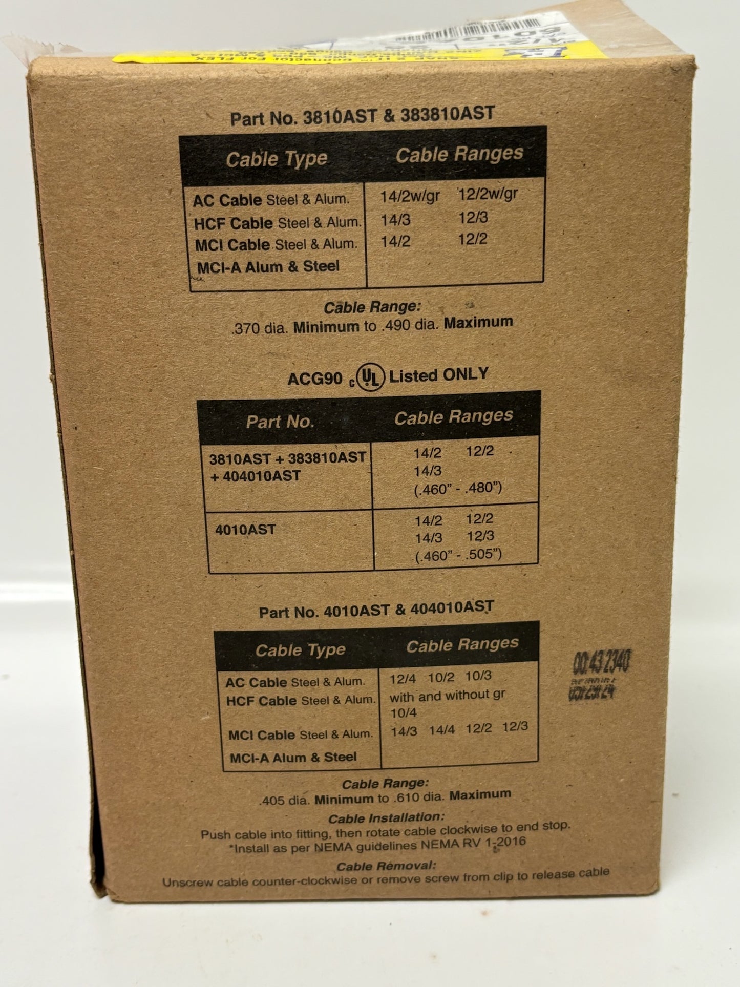 New 25 PC Arlington 5010AST SNAPIT Connector AC,MCI,HCF - 580/780 Zinc Die Cast