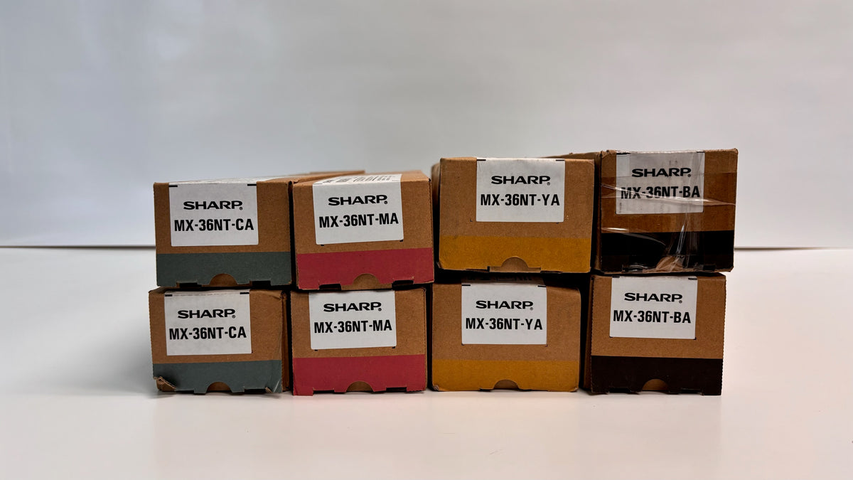 8 Genuine Sharp MX-2610N, MX-2615N,MX-3110N CCMMYYKK Toners MX-36NT