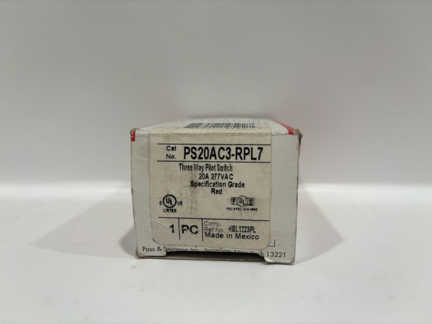 New Legrand PS20AC3-RPL7 20A 3-Way Toggle Switch, Red, Industrial Grade, 120/277V