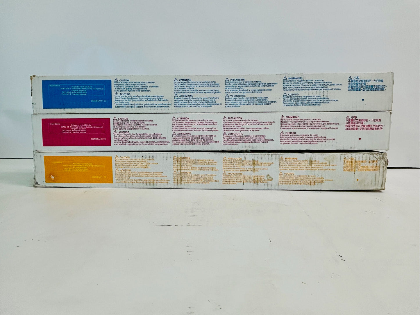 3 Genuine Kyocera TASKalfa 5052ci Cyan, Magenta & Yellow Toner TK-8517, TK8517