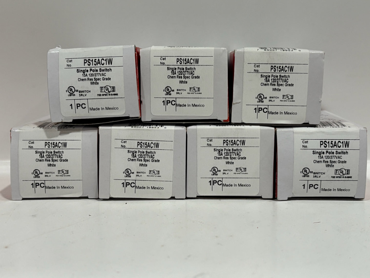 New 7 PC Legrand PS15AC1W Industrial Specification Grade Switch, White