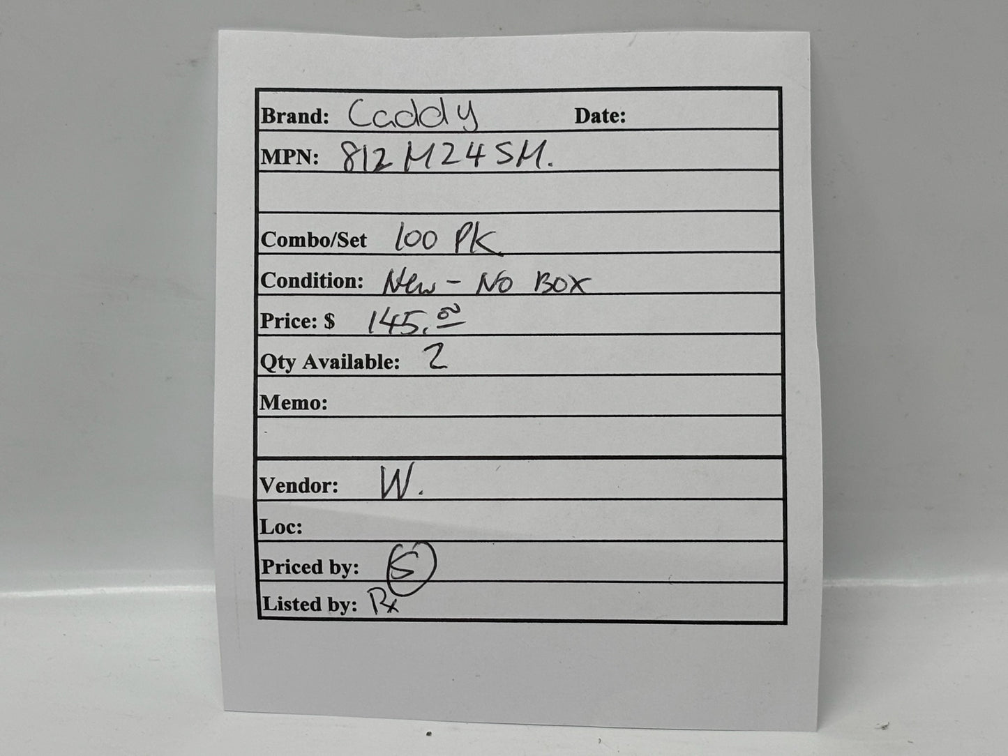 100 Pk Caddy 812M24SM Metal Support Component for Installations