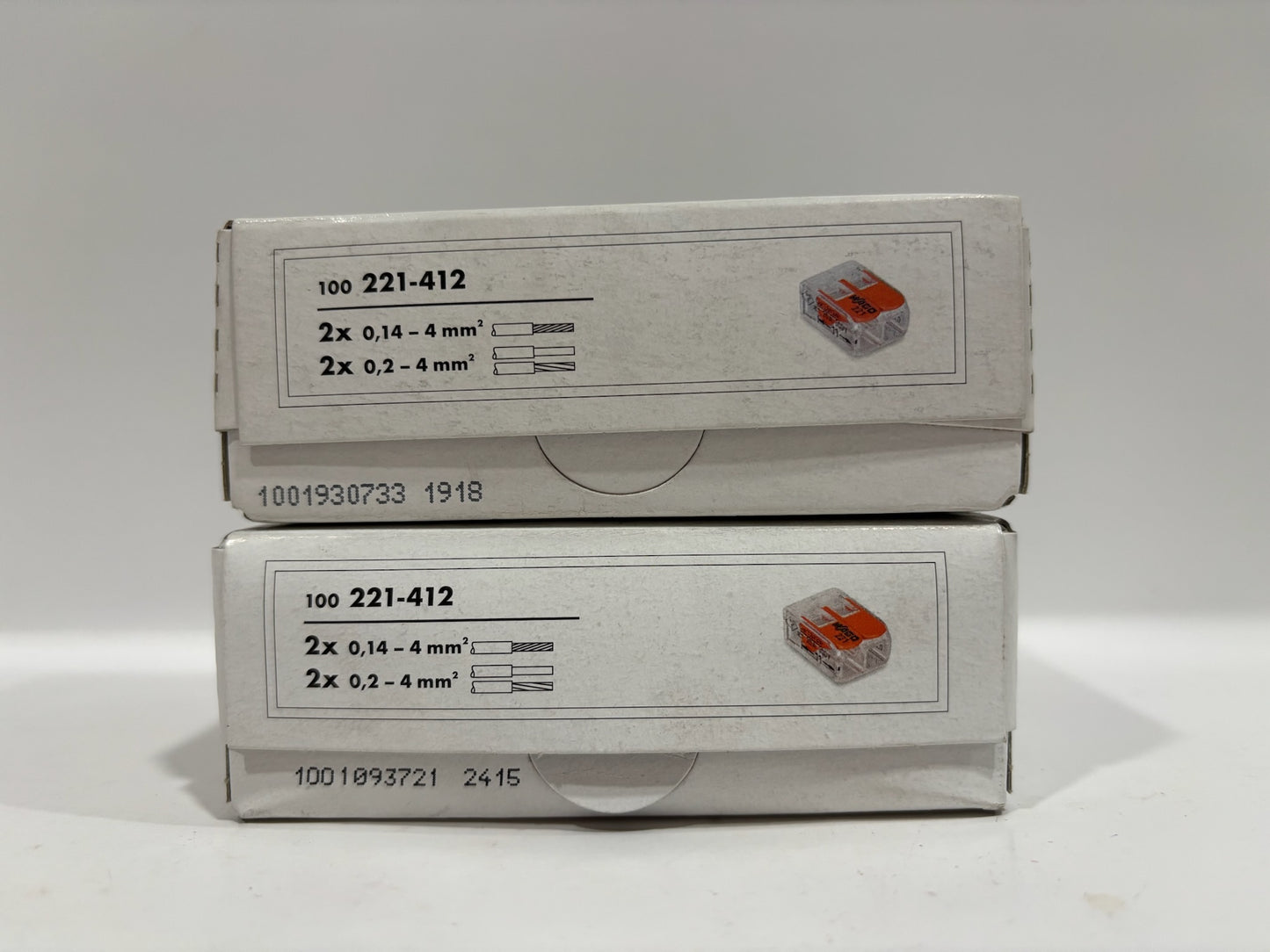 New 200PC Wago 221-412 2-Wire Lever Nuts-Splicing Connectors