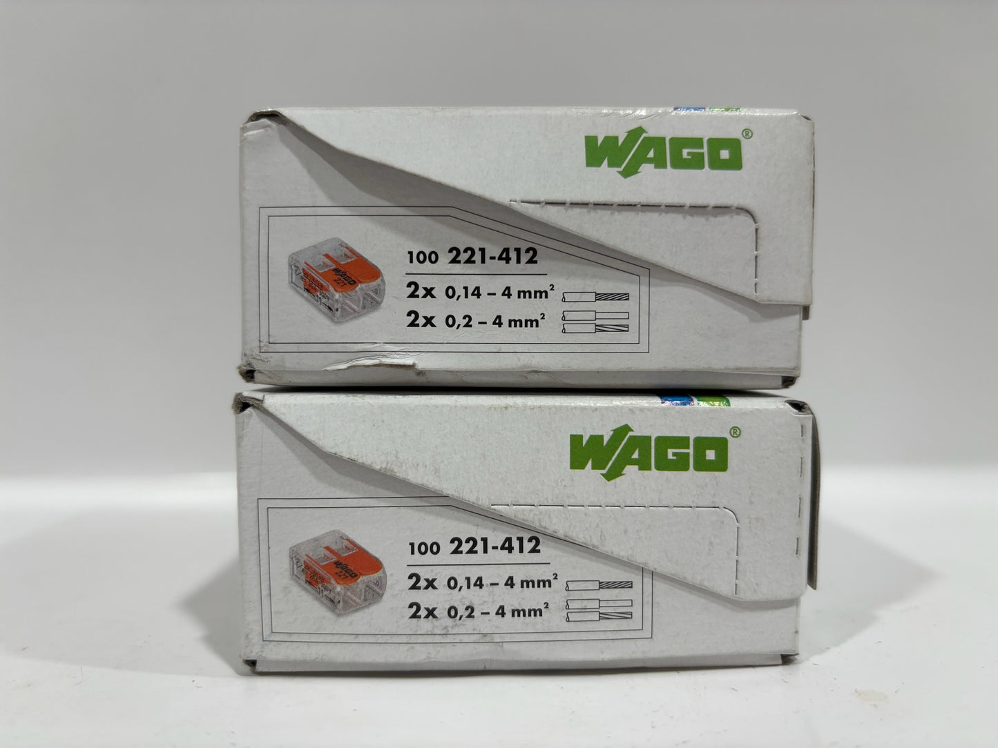 New 200PC Wago 221-412 2-Wire Lever Nuts-Splicing Connectors