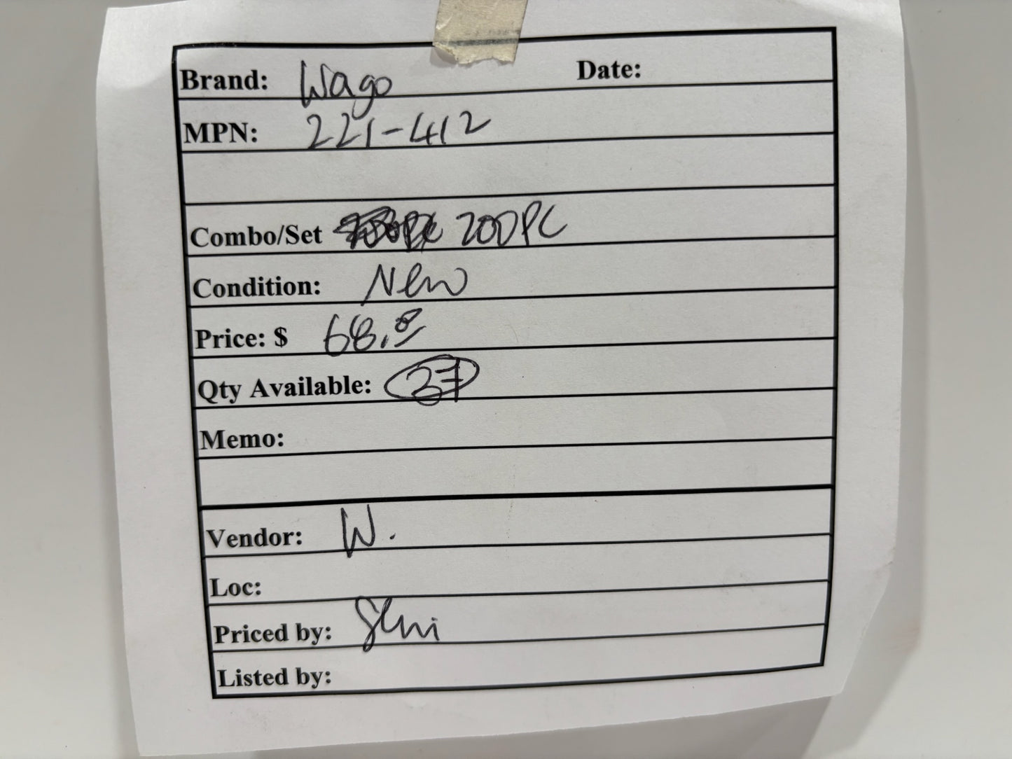 New 200PC Wago 221-412 2-Wire Lever Nuts-Splicing Connectors