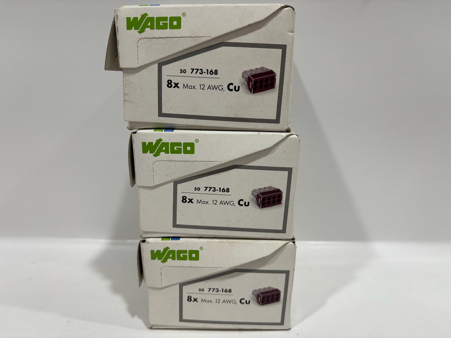 New 150PC Wago 773-168 Wall Nuts Push Wire Connector, 8 Conductor - Gray