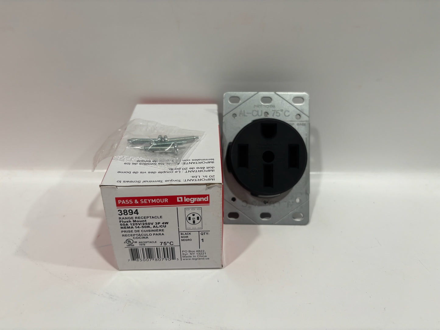 New 12 PC Legrand 3894 Flush Mount Range Receptacle 50A - 125V