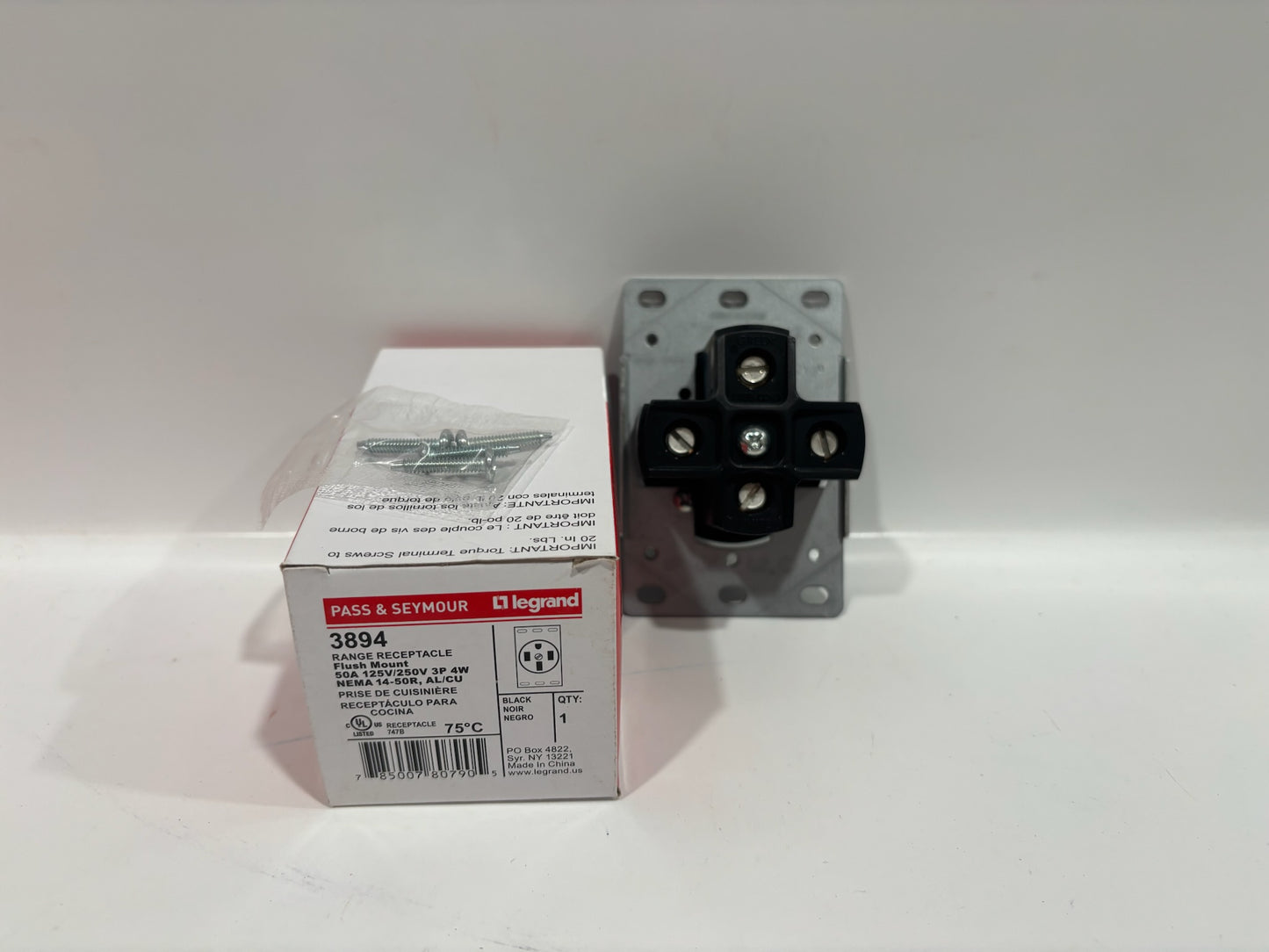 New 12 PC Legrand 3894 Flush Mount Range Receptacle 50A - 125V