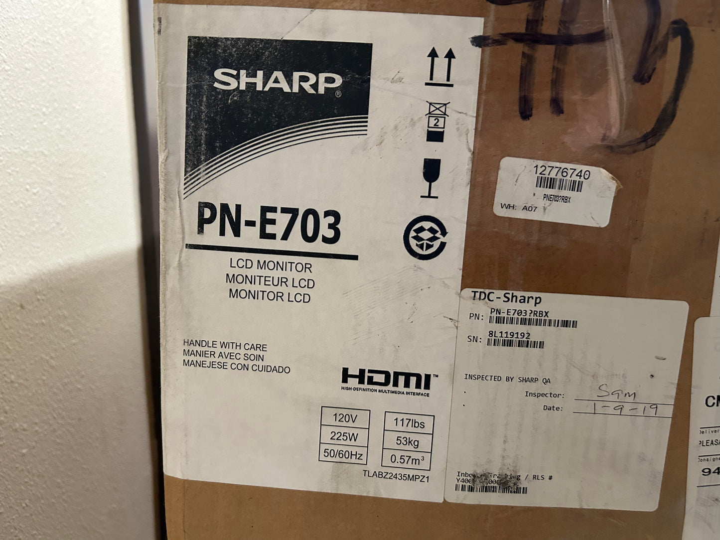 Sharp PN-E703 70"-Class Full HD Commercial LED Monitor