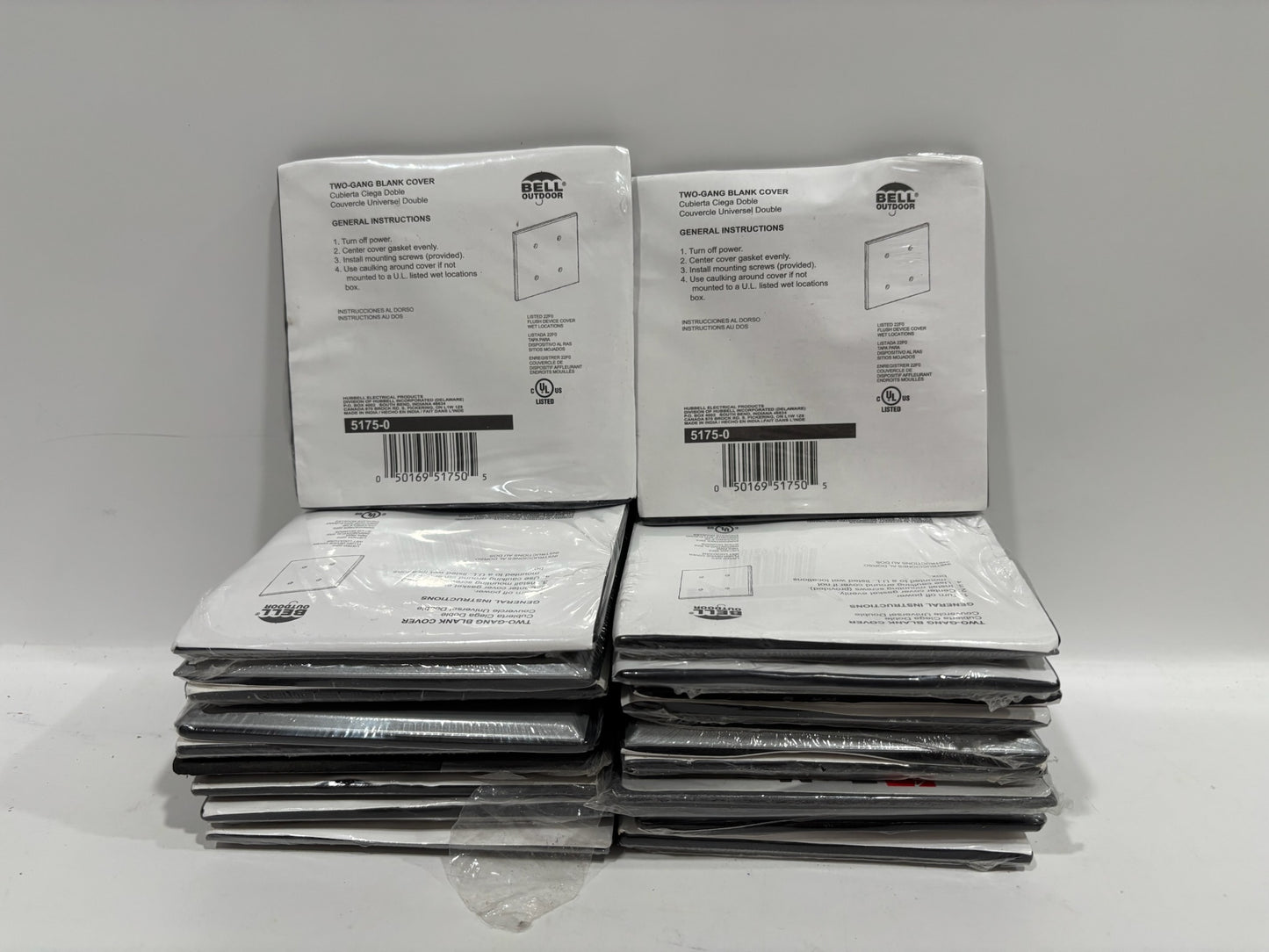 New 20PK Bell Outdoor 5175-0 Blank 2-Gang Weatherproof Cover