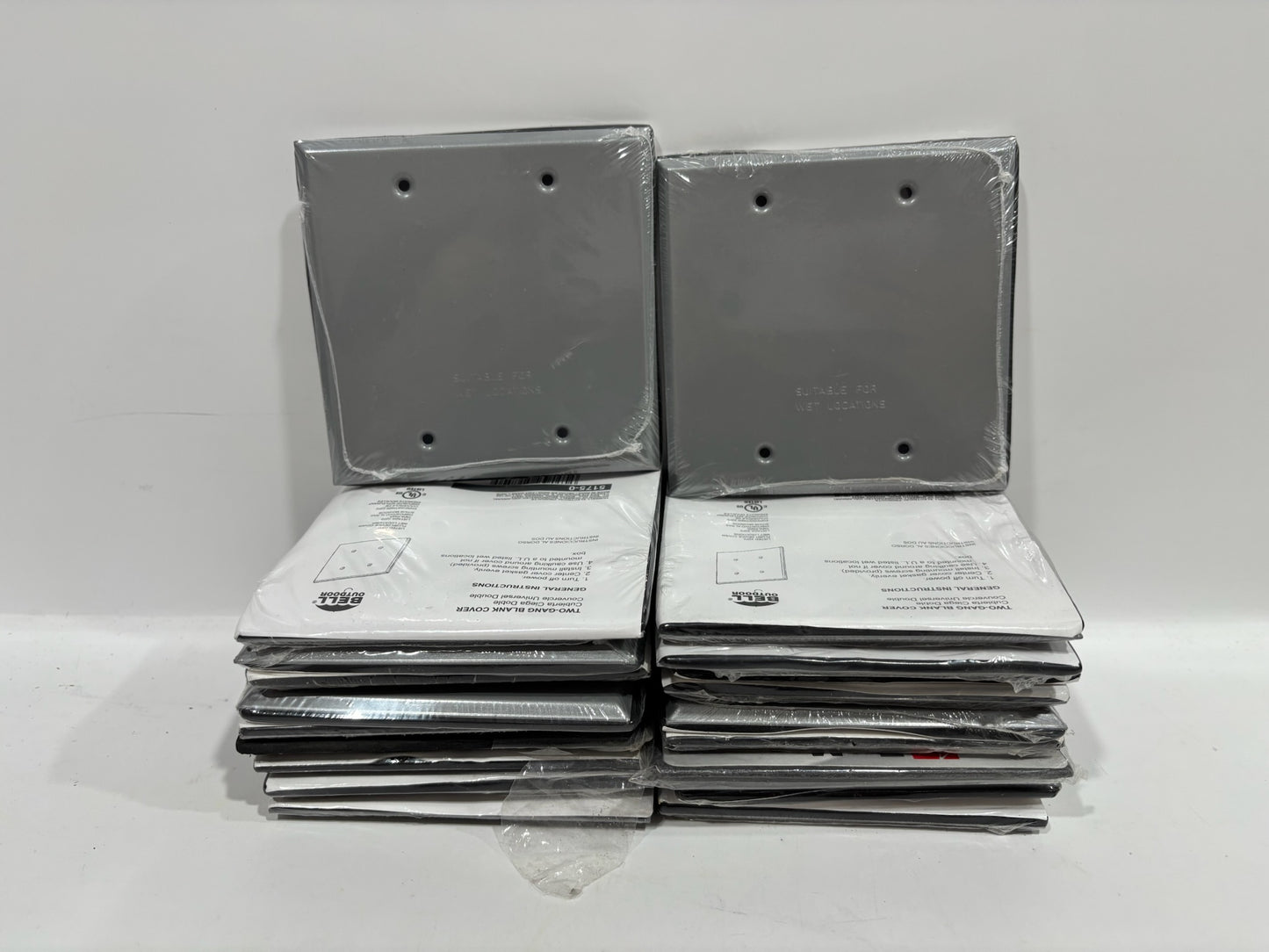 New 20PK Bell Outdoor 5175-0 Blank 2-Gang Weatherproof Cover