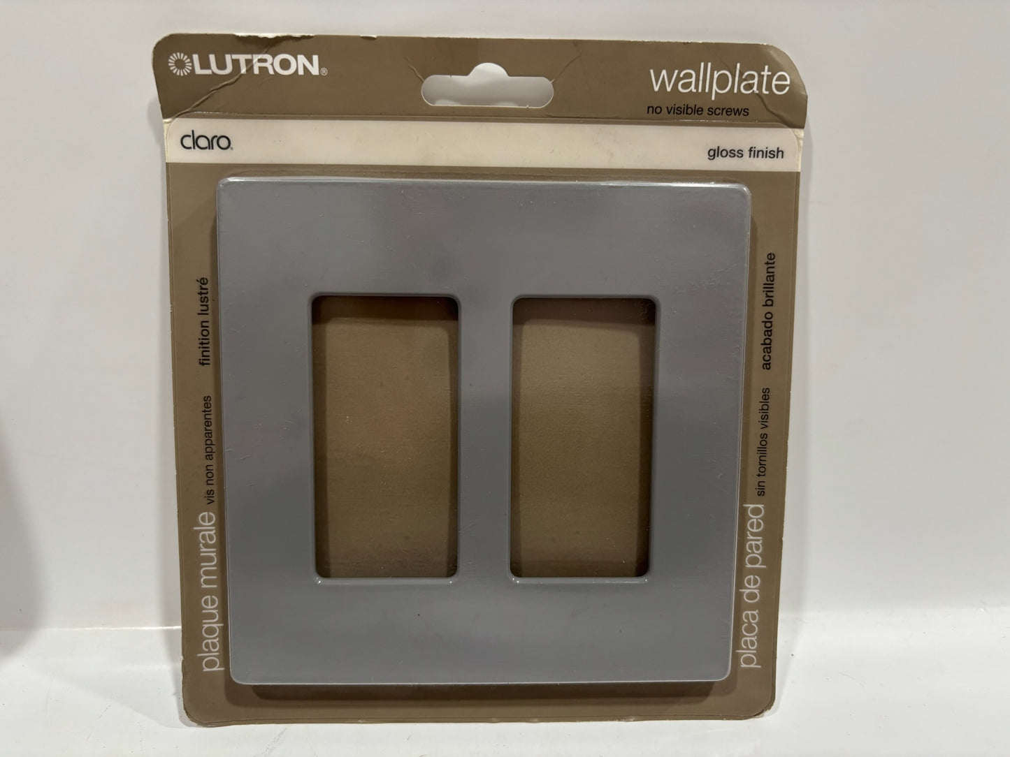 New 7PK Lutron CW-2-GR Screwless 2-Gang Designer wallplate