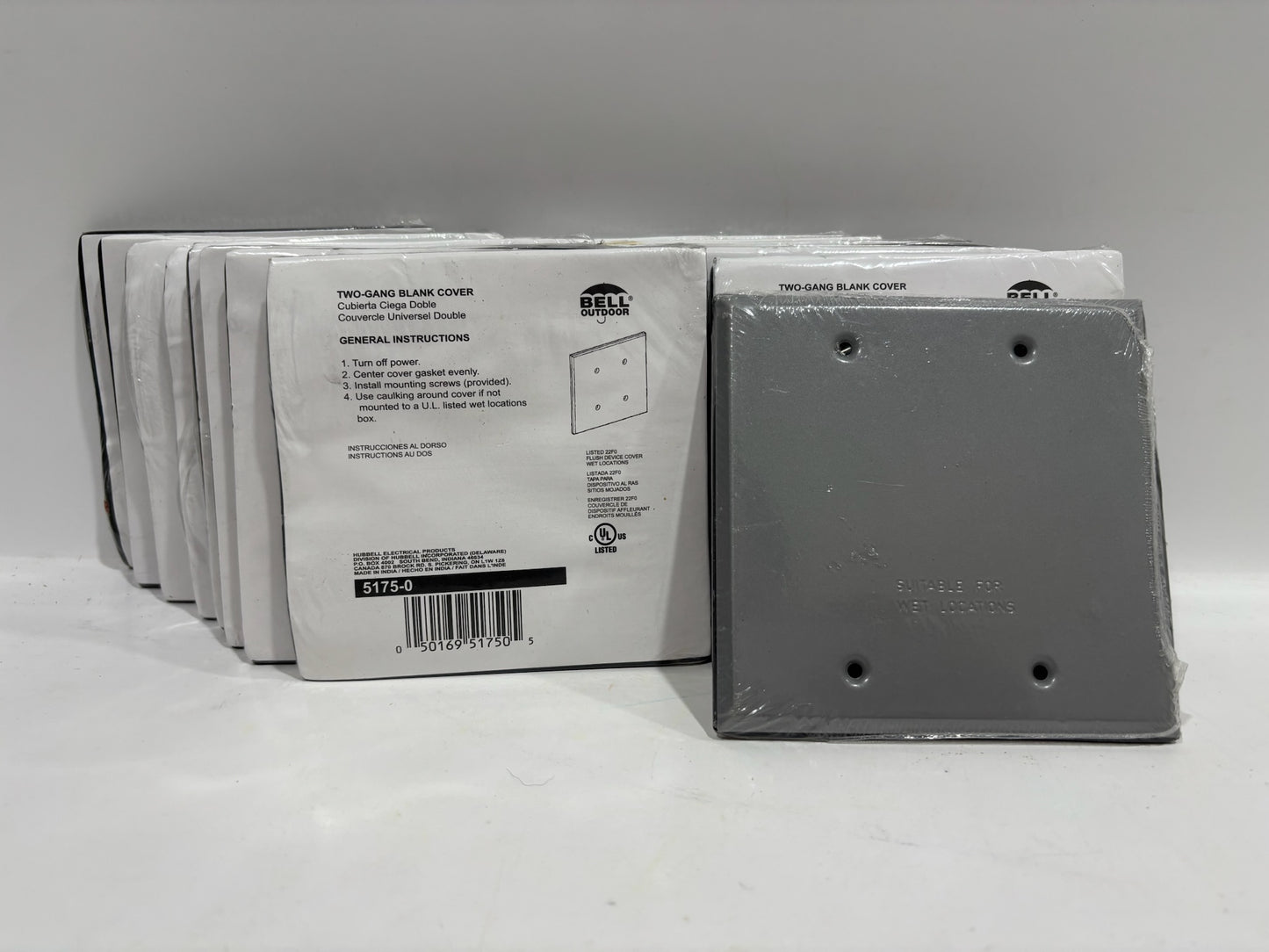 New 15PK Bell Outdoor 5175-0 Blank 2-Gang Weatherproof Cover