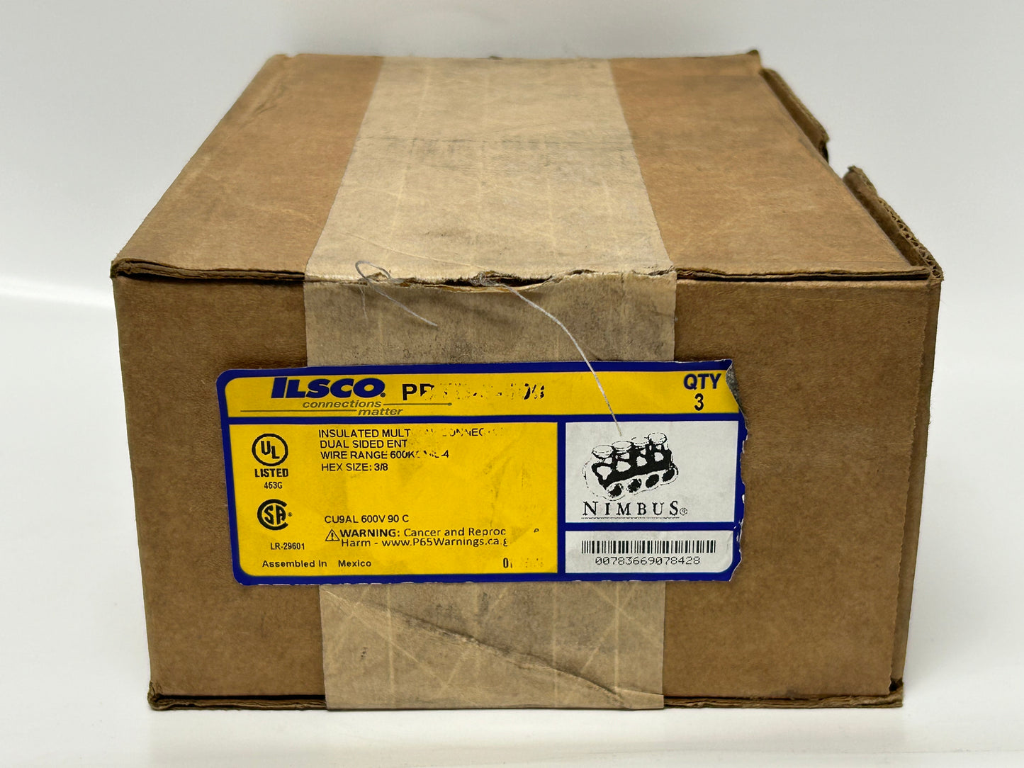 ILSCO PBTD-3-500 Insulated Al Multi-Tap Connector CU9AL 600V-4 3 Ports Dual Entry (3Pack)