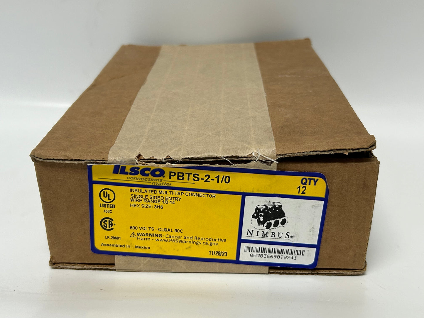 ILSCO PBTS-2-1/0 2-Port Insulated Multi-Tap Connector Wire Range 1/0-14 Hex (Case of 12)