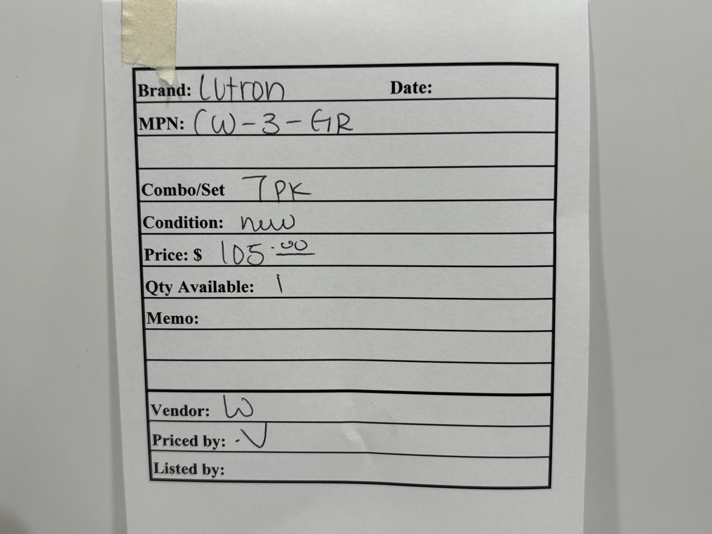 New 7PK Lutron CW-3-GR Screwless 3-Gang Designer Wallplate