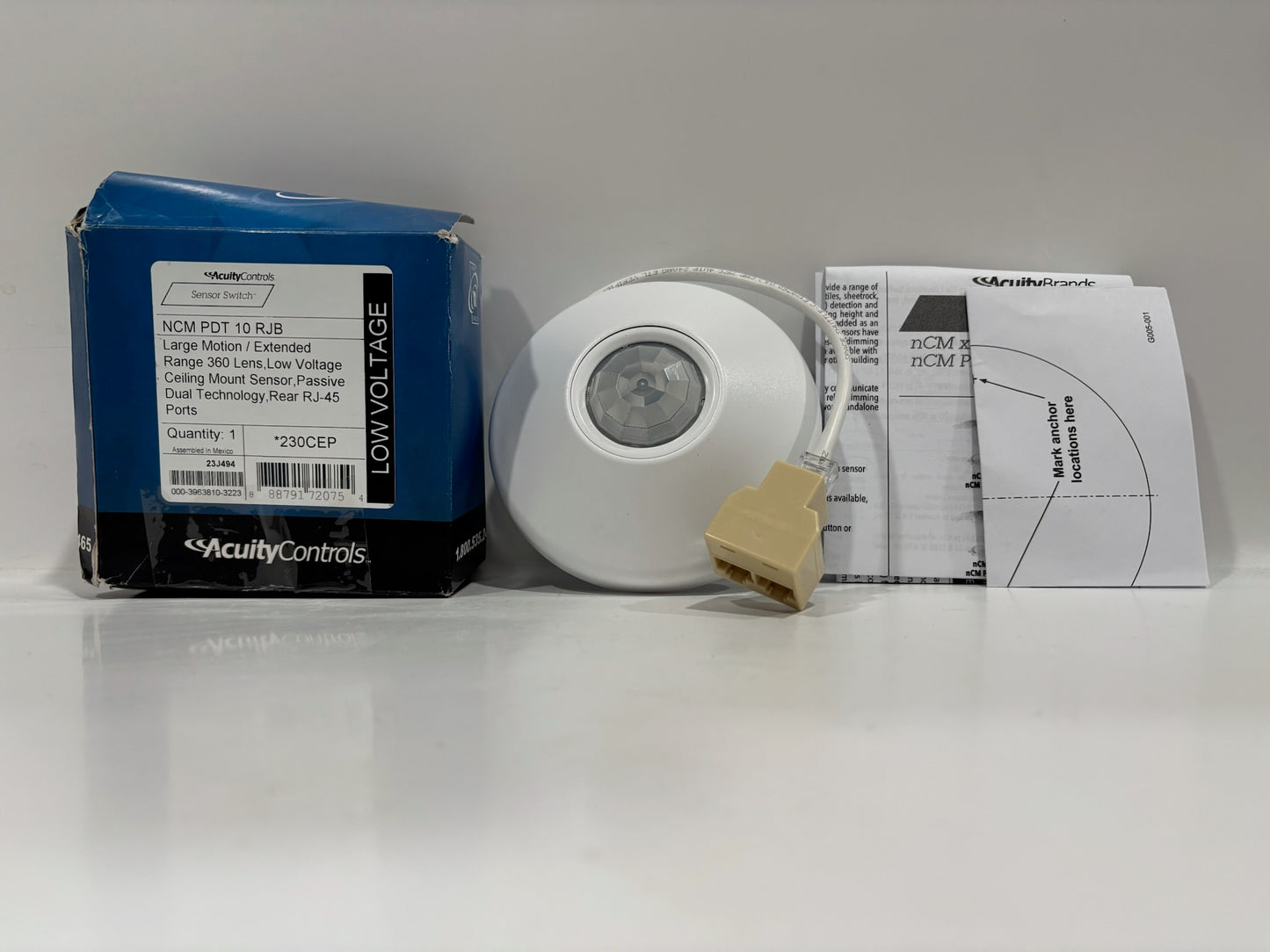 Acuity NCM-PDT-10 RJB Sensorswitch Occupancy Sensor Class 2 Input 24V Max 4 mA