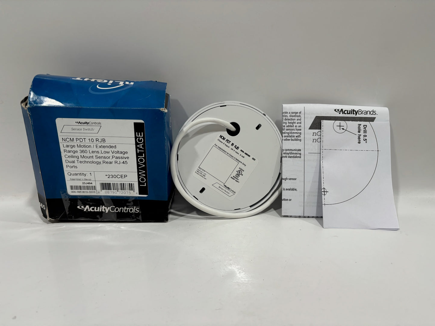 Acuity NCM-PDT-10 RJB Sensorswitch Occupancy Sensor Class 2 Input 24V Max 4 mA