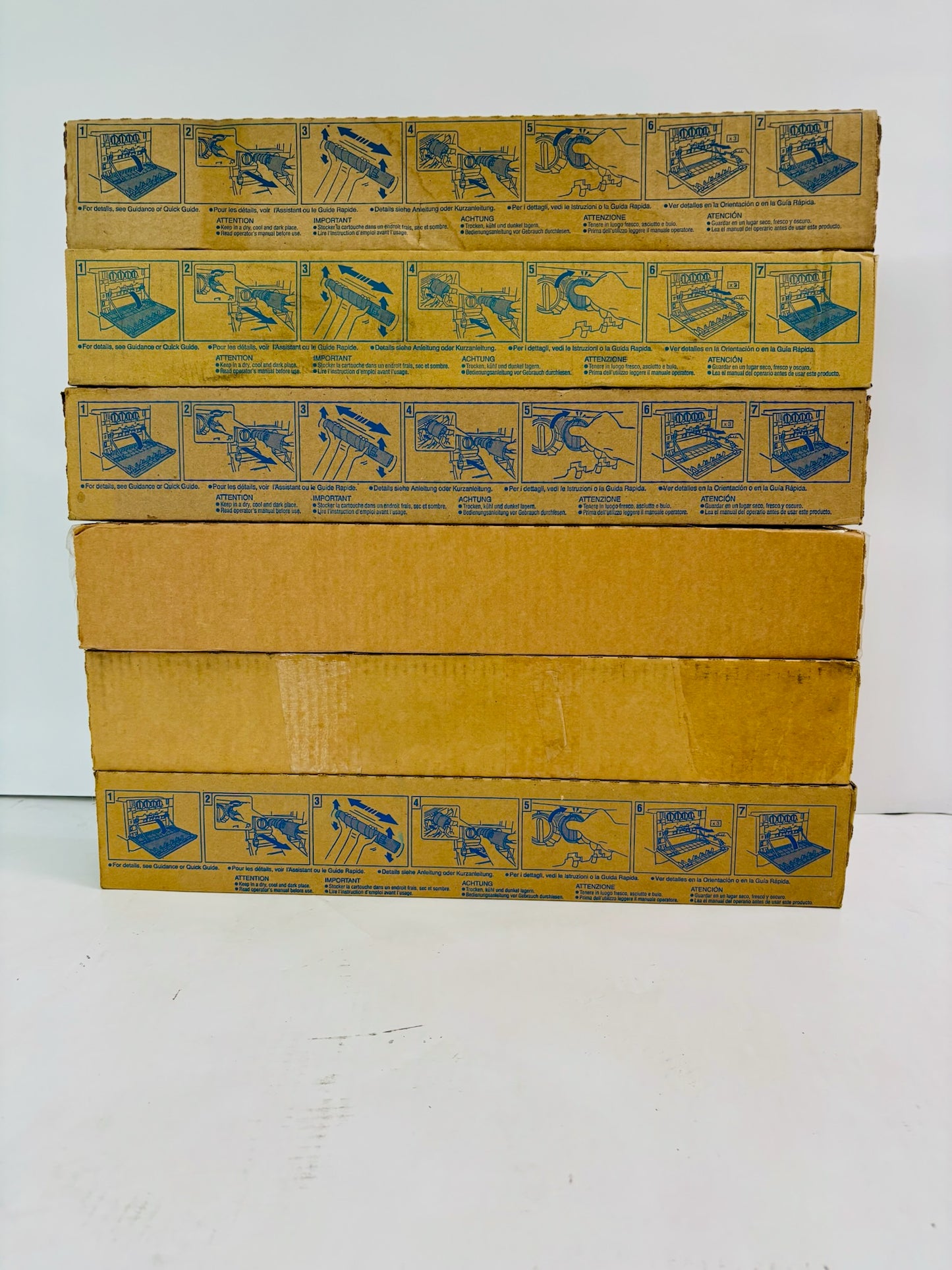 6 Genuine Konica Minolta BH C224, C224e Cyan, Magenta, Yellow & Black Toner TN321