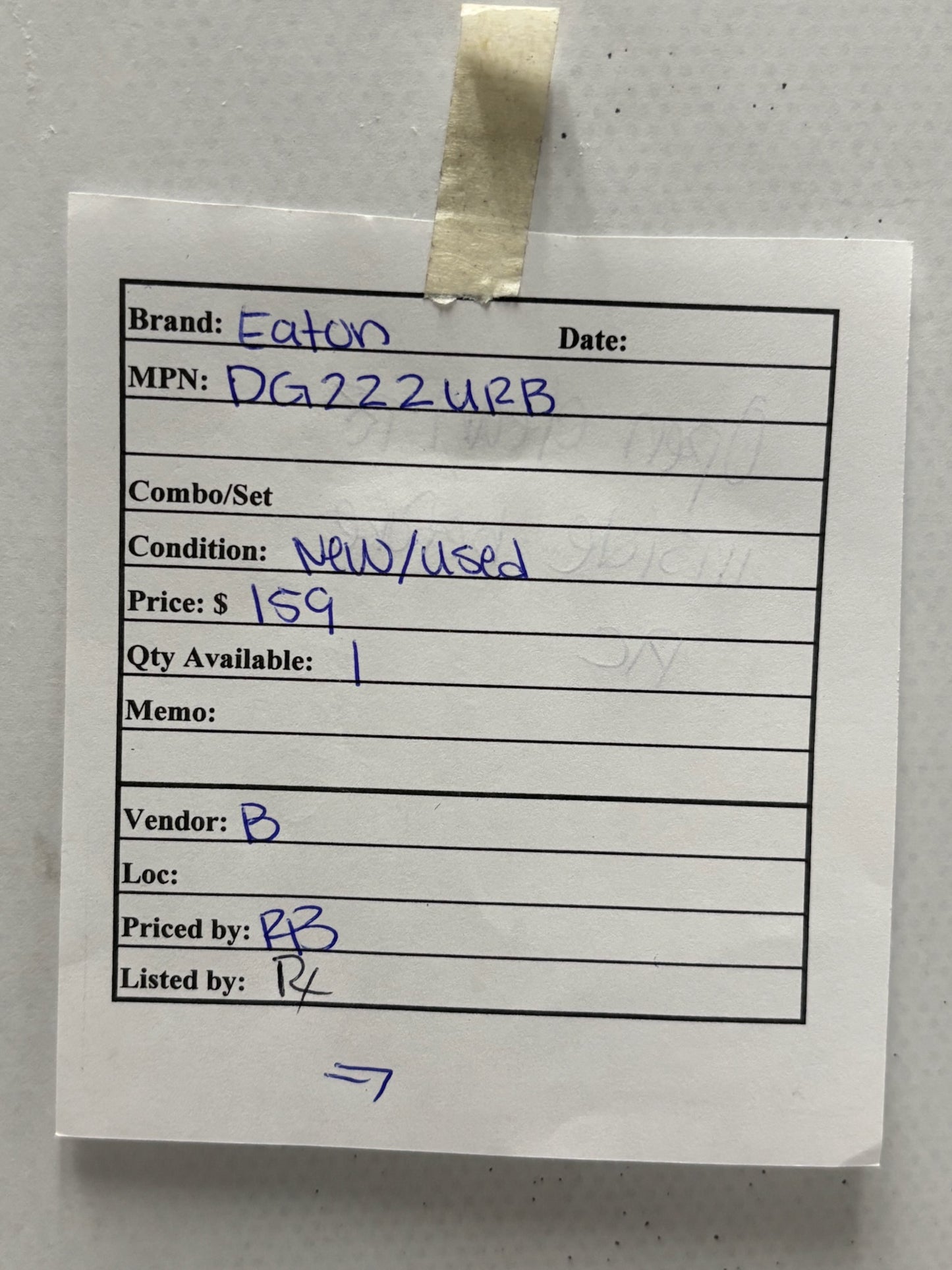 Eaton DG222URB General Duty 60A 240V Non-Fusible Safety Switch NEMA 3R
