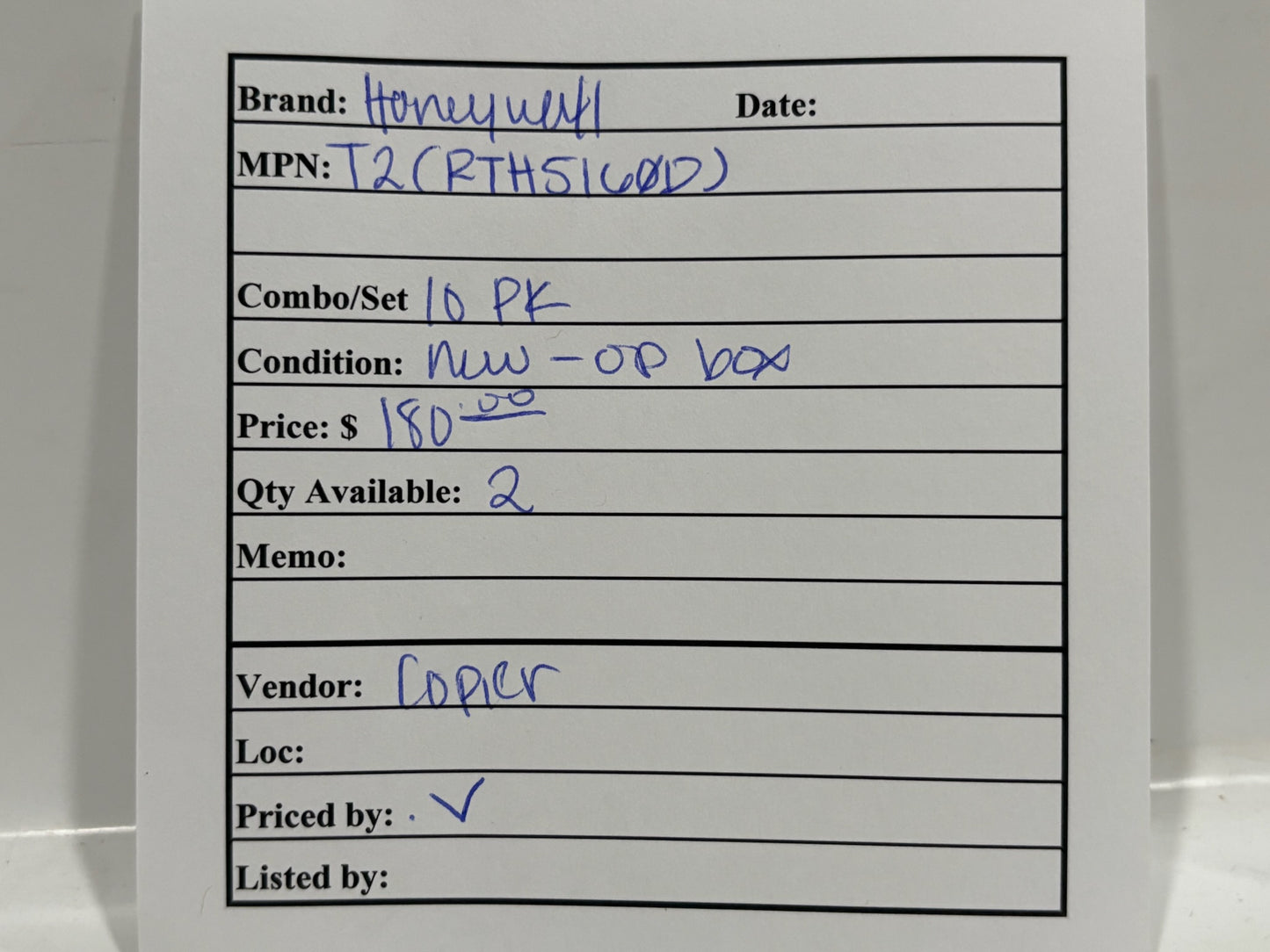 New Open 10PK Honeywell T2 Non-Programmable Thermostat