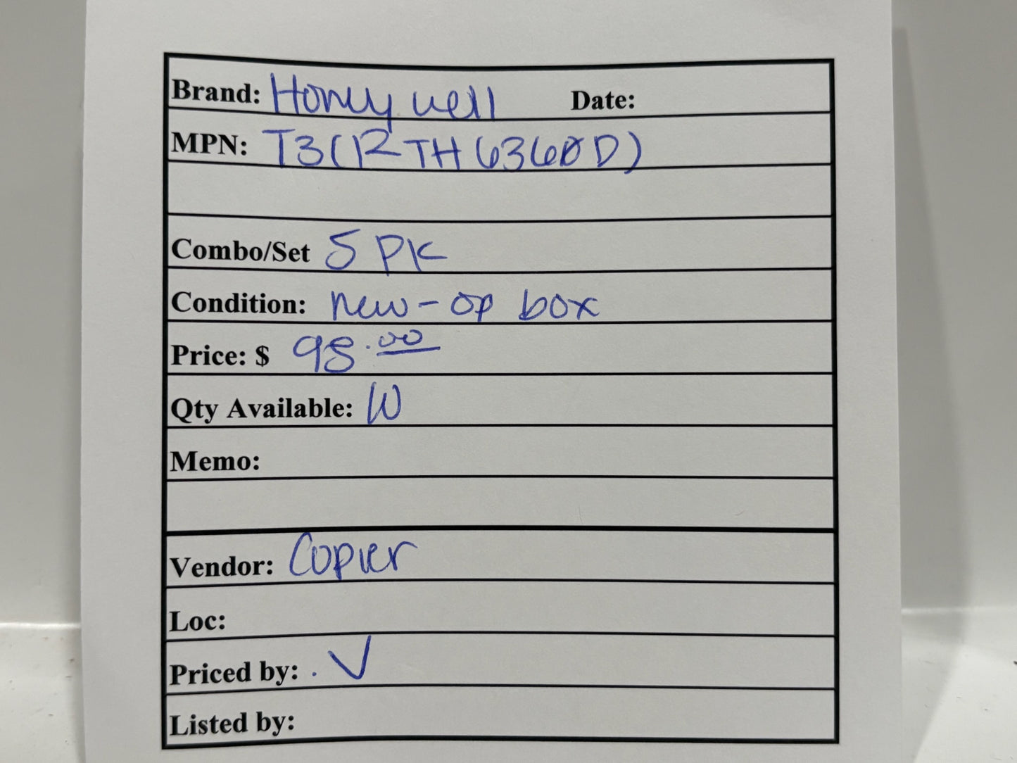 New Open 5PK HoneyWell T3 Programmable Thermostat, 5-2 Day Scheduling