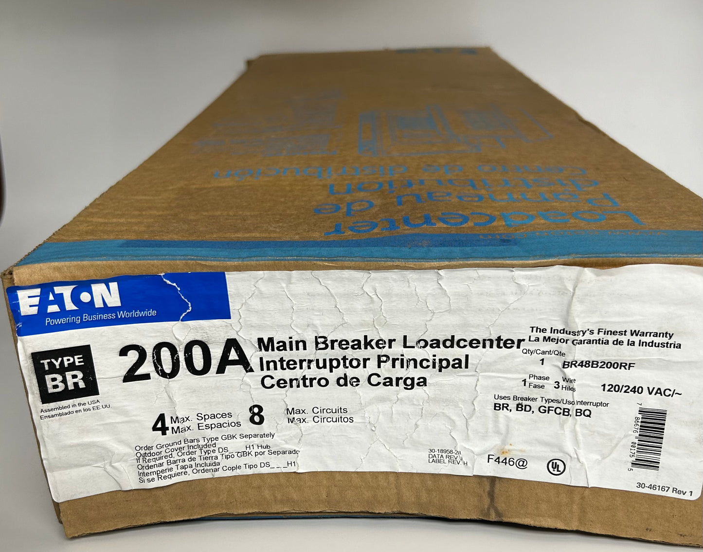 EATON BR48B200RF Main Breaker Load Center 1Phase 3Hiles 120/240VAC Type BR