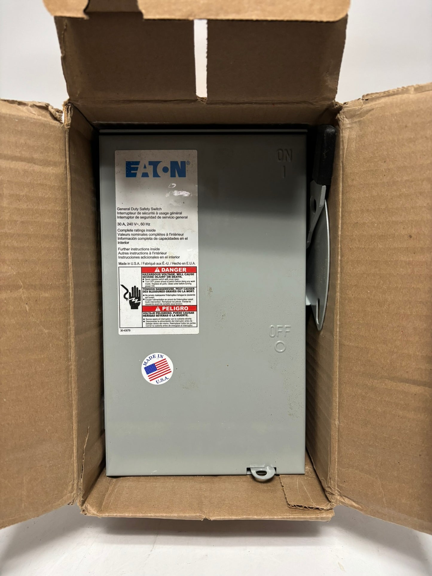 Lot of 2 New Eaton DG221NRB Genral Duty Safety Switch 30A-240V
