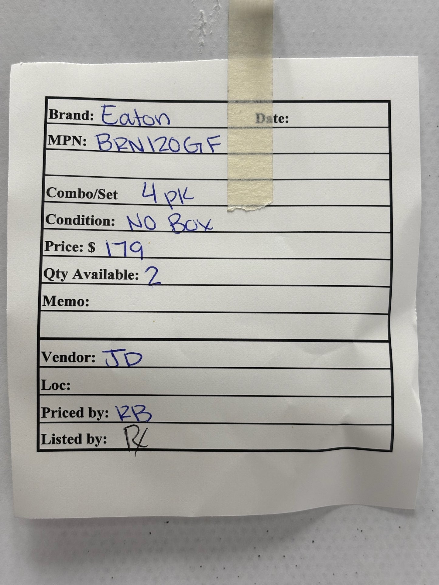 4 Pk Eaton BRN120GF 20 Amp Single-Pole Ground Fault Circuit Breaker 120 V
